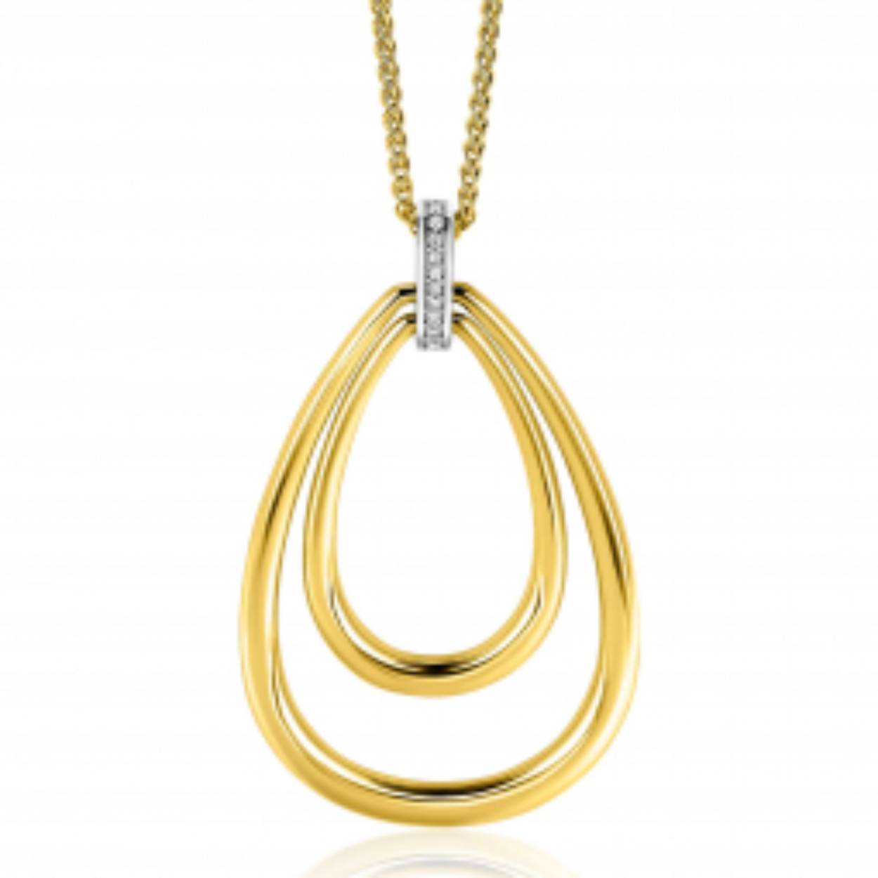 Zilveren ketting verguld met zirconium