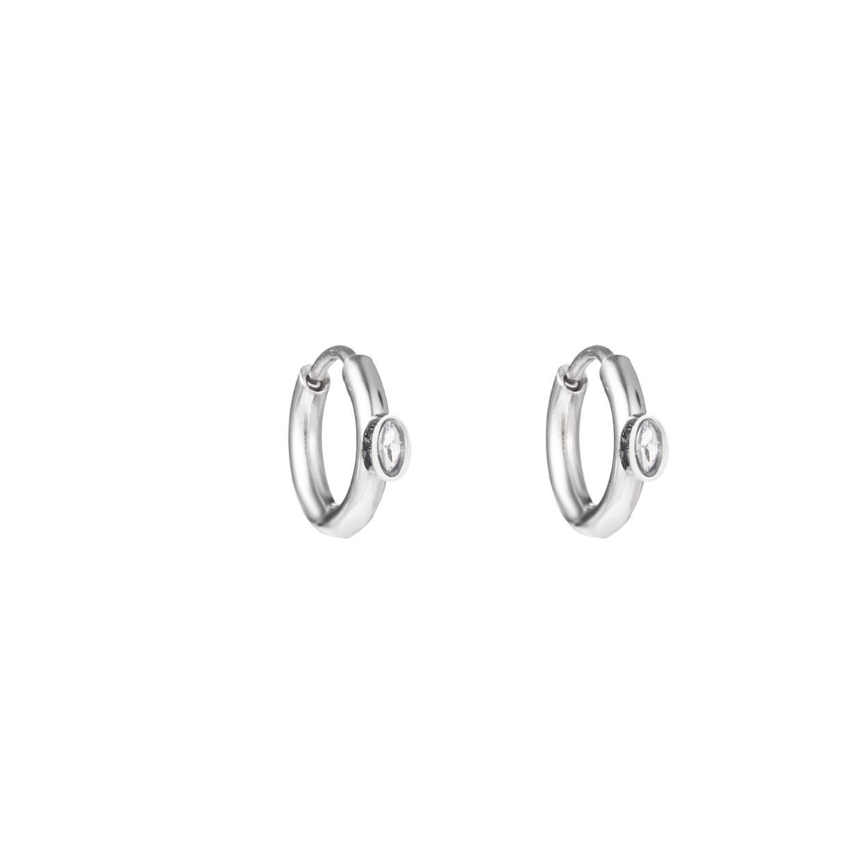Go Dutch Oorbellen oval diamond hoop - crystal