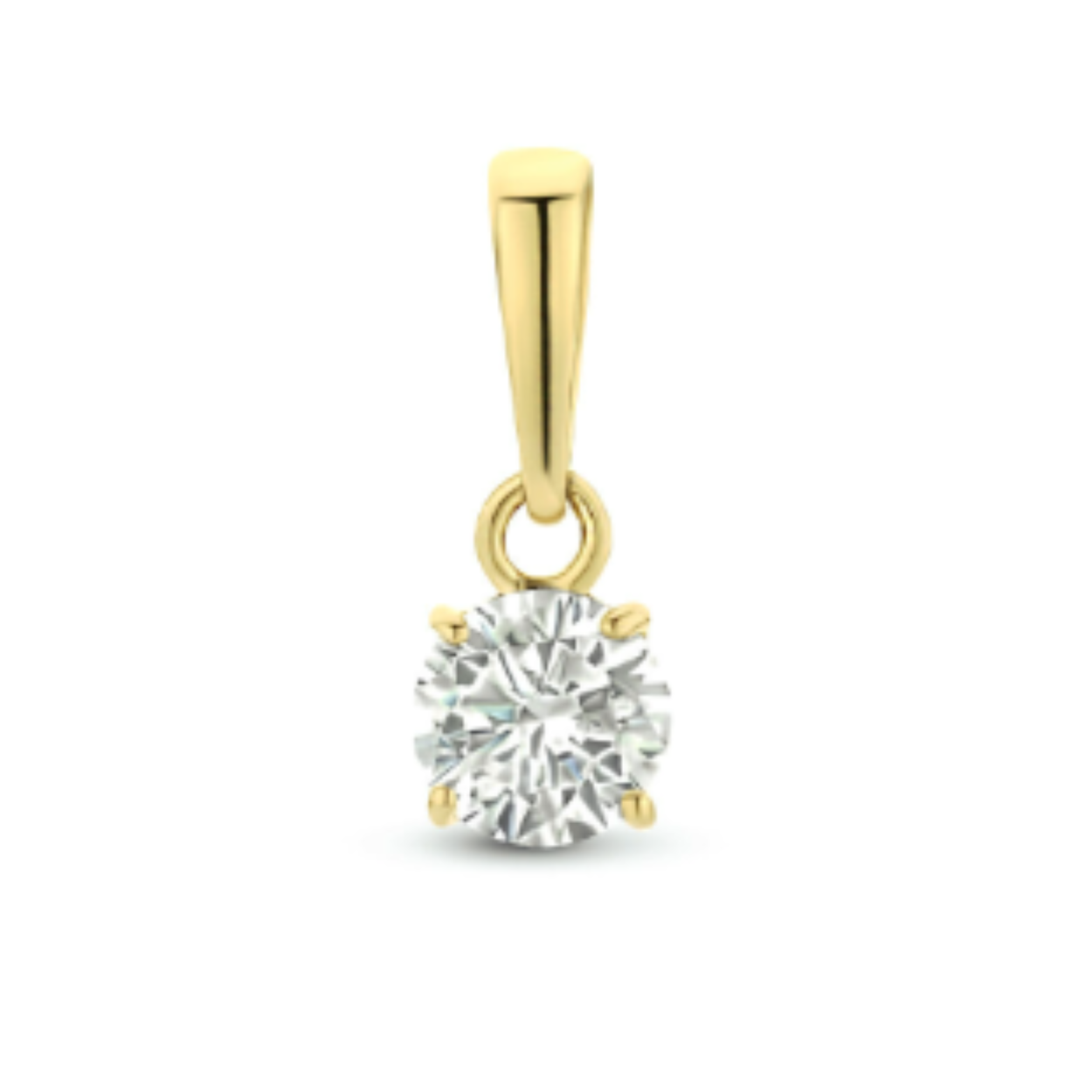 gouden zirkoniahanger 4 mm