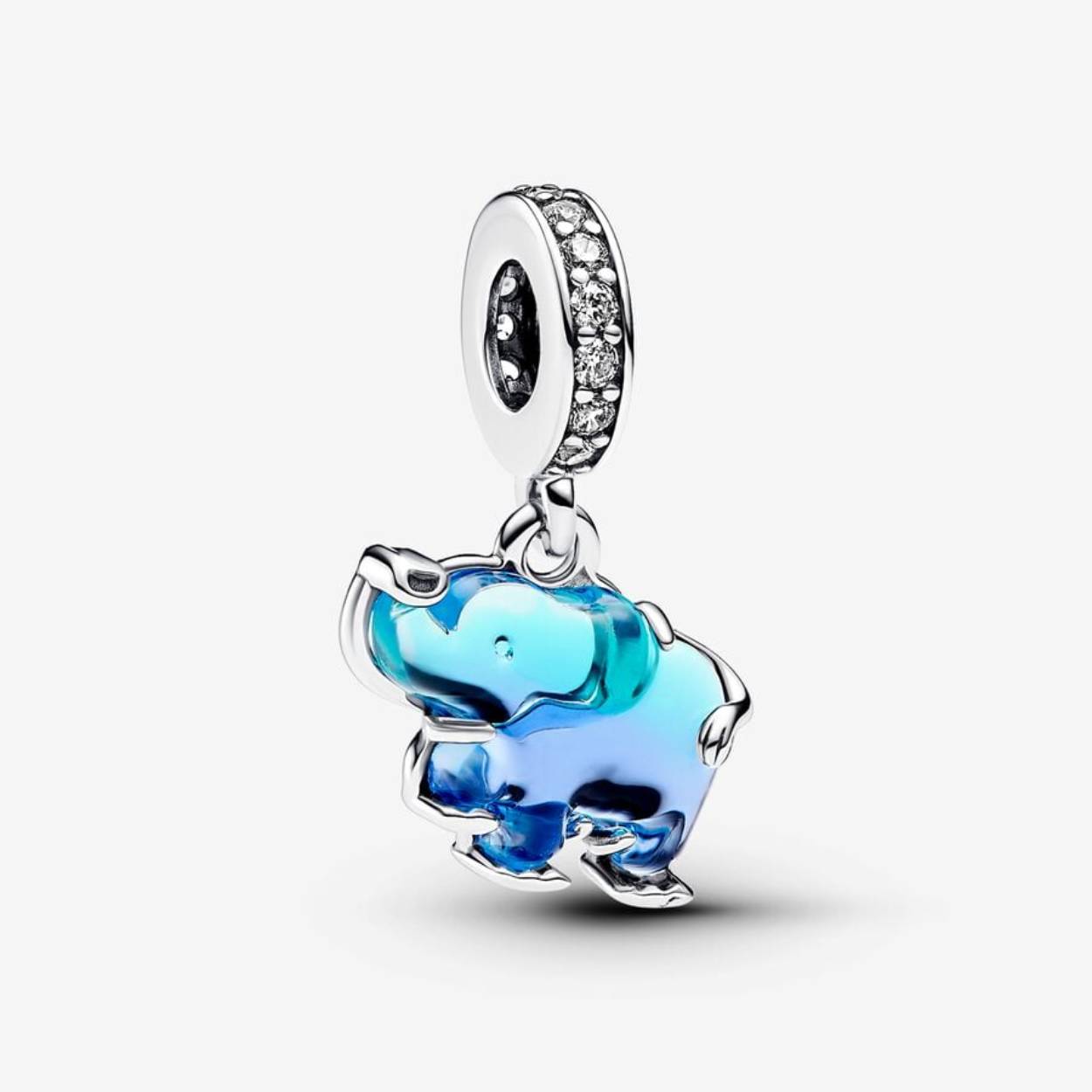 Blauwe Muranoglas Olifant Hangende Bedel