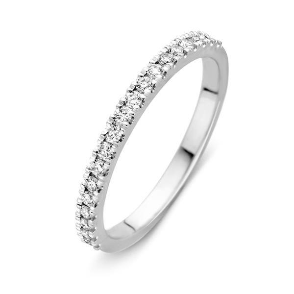14 Karaat witgouden Sider ring met 0.26 crt H/SI briljant. Perfect te dragen tegen een trouwring of fantasie ring.