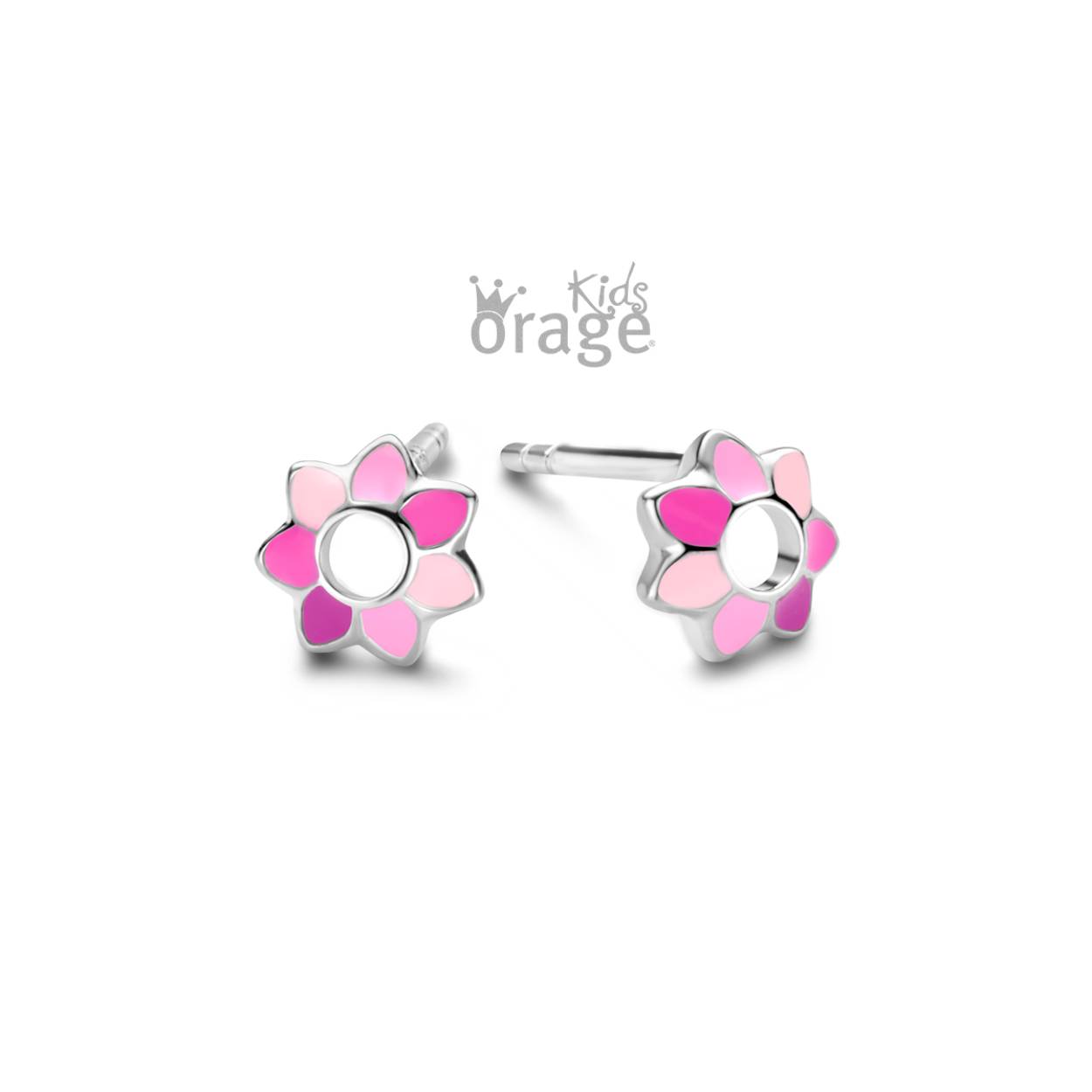Zilveren oorstekers 'roze bloem' van Orage kids
Bijhorende ketting met hanger ook verkrijgbaar
