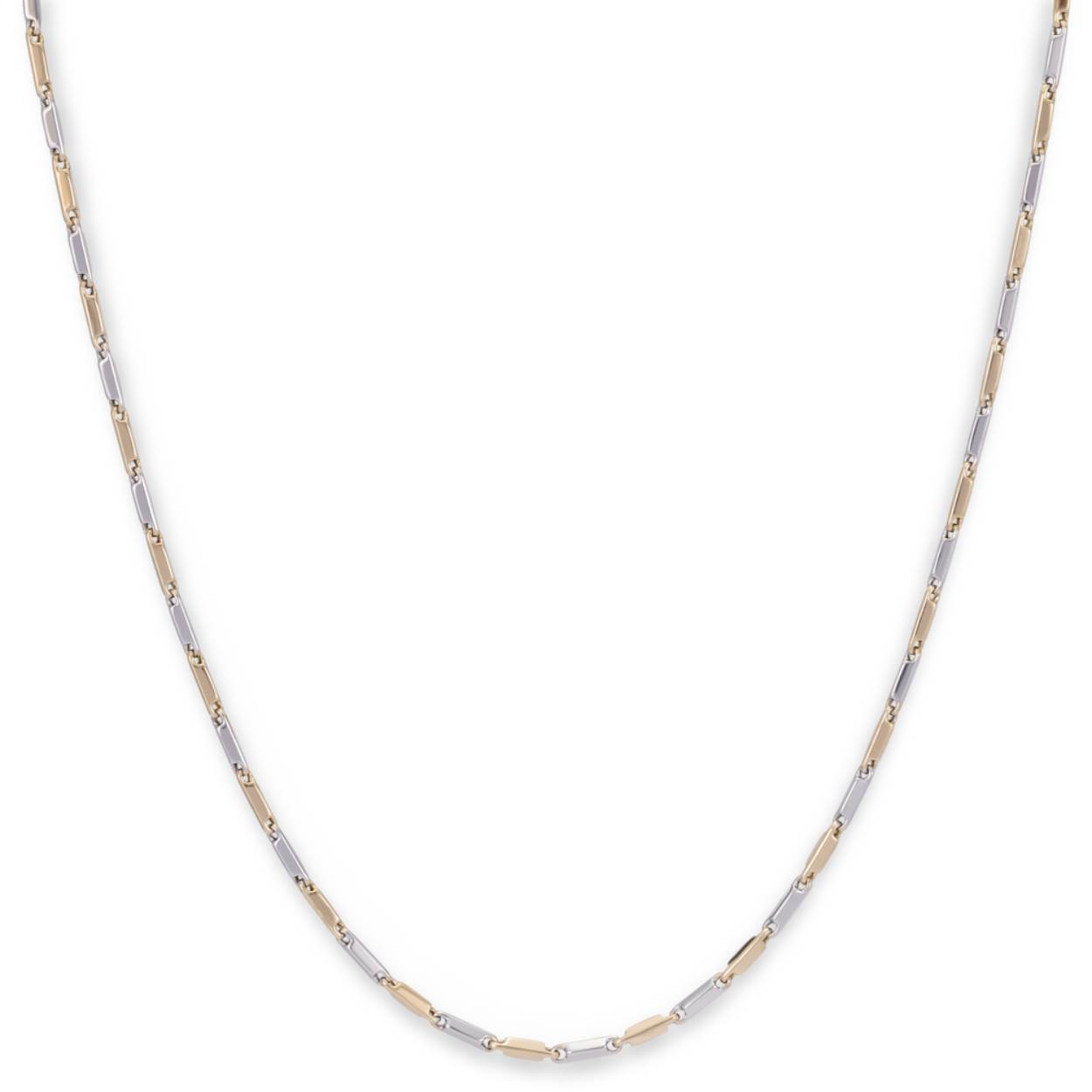 14 karaat geel/witgouden fantasie collier 45cm