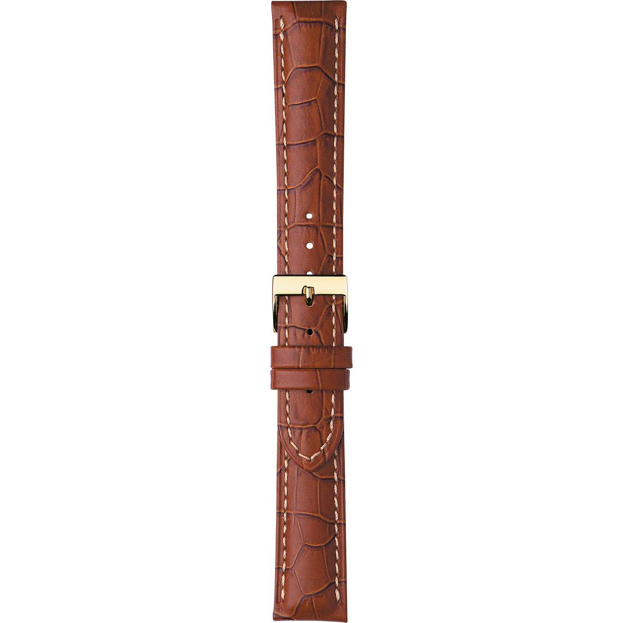 Horloge band bruin met wit stiksel 18mm
