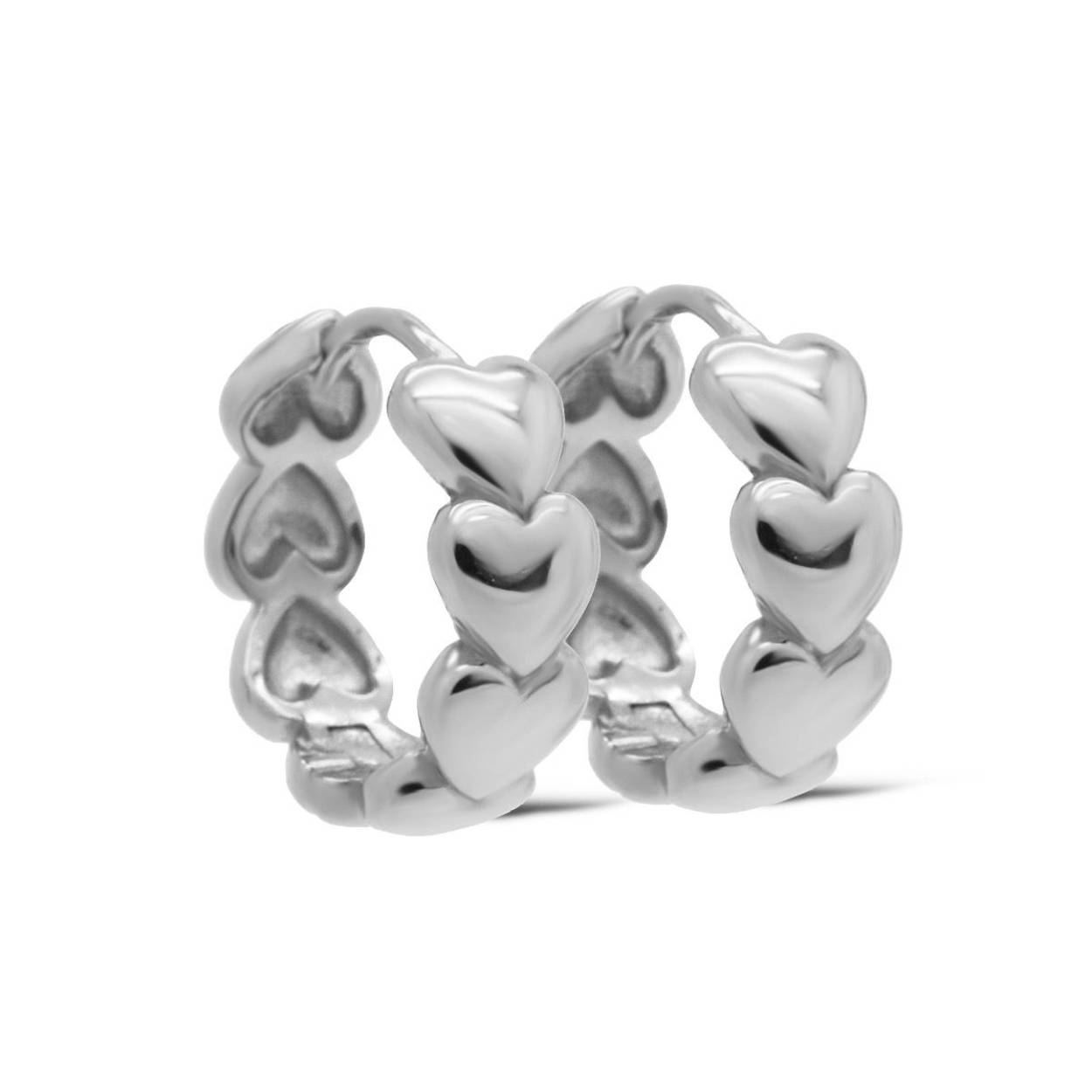 Karma Jewelry oorringen Bead Heart 16mm silver