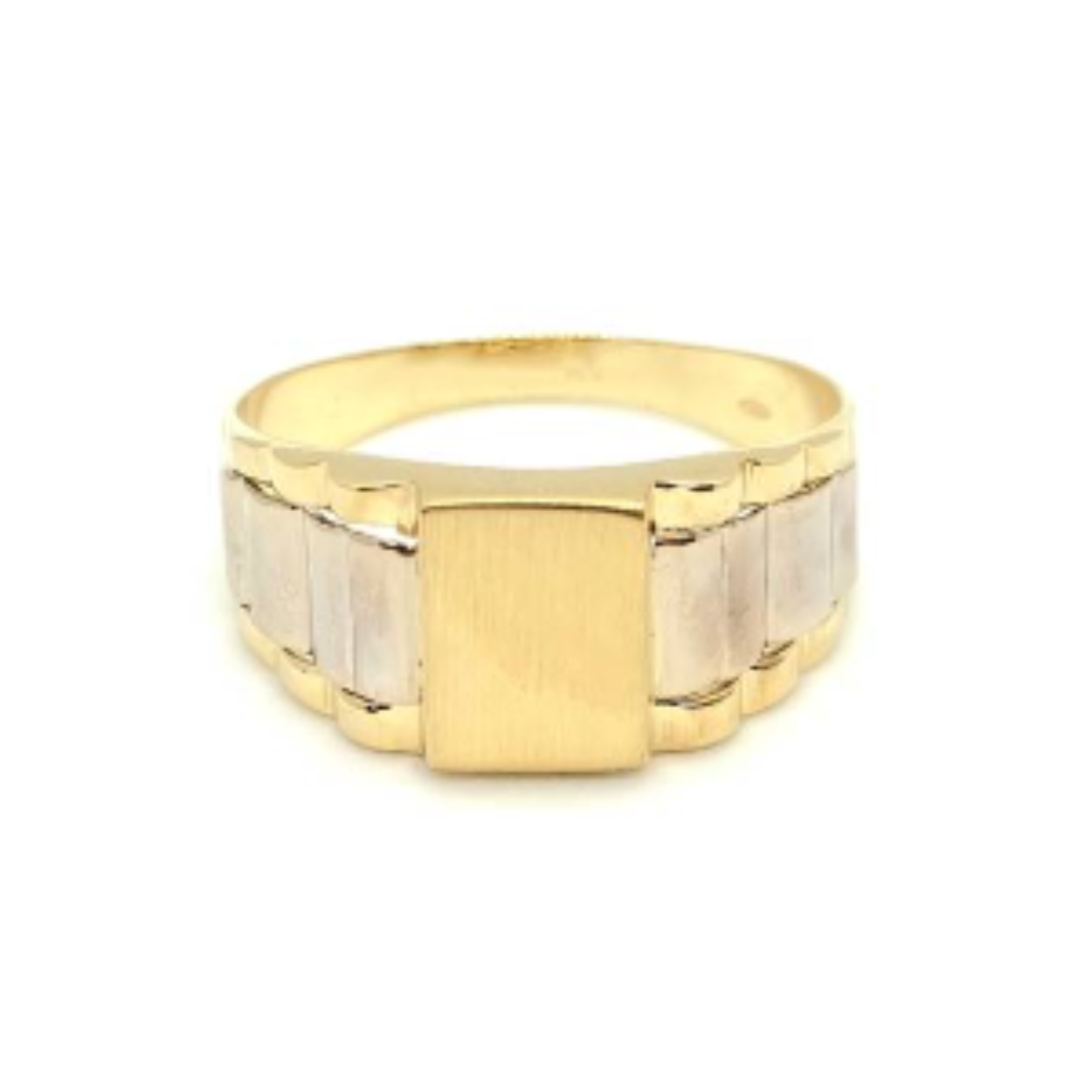 Gouden heren zegelring rolex bi-co plaat 10x7 mt.21