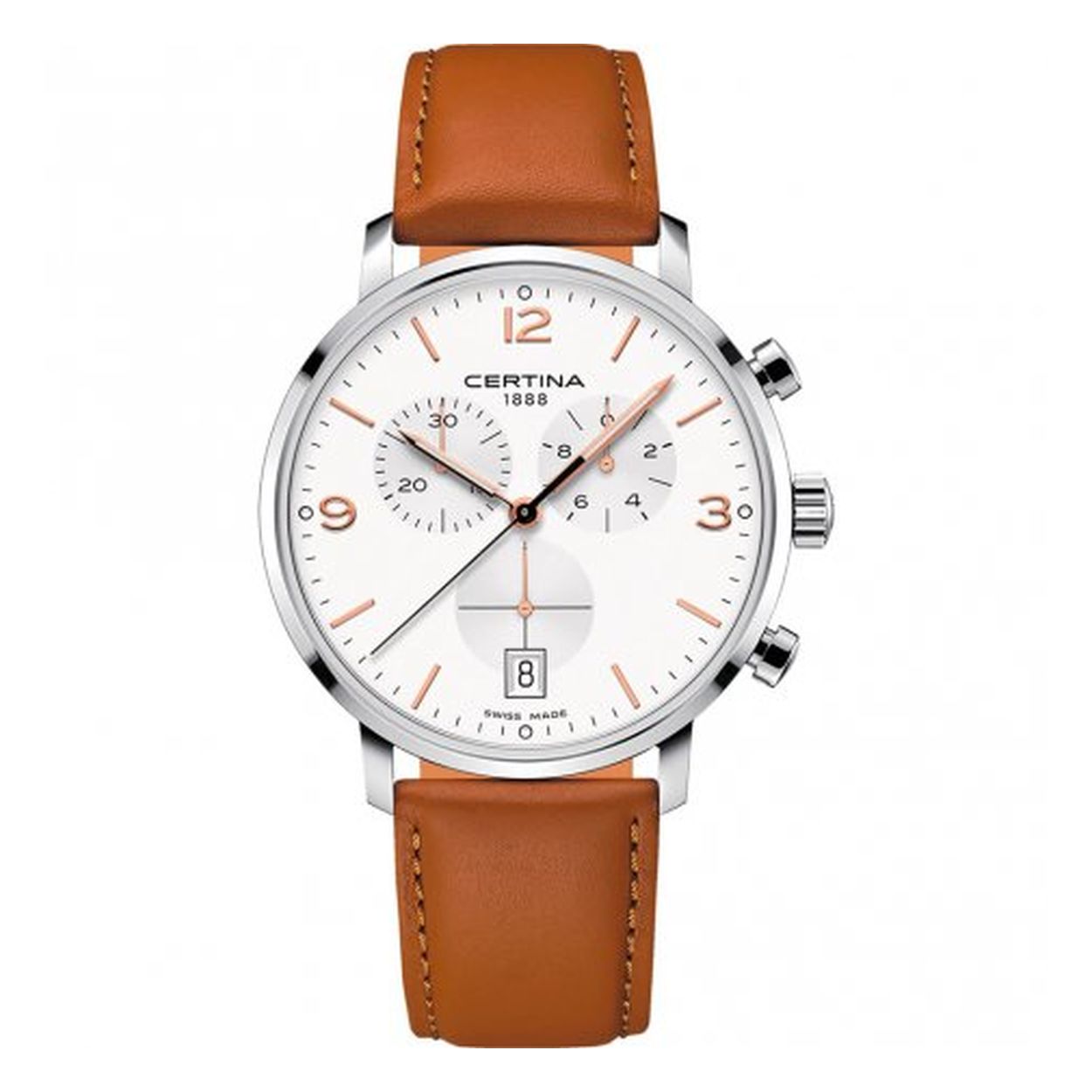 Certina herenhorloge met echt leer