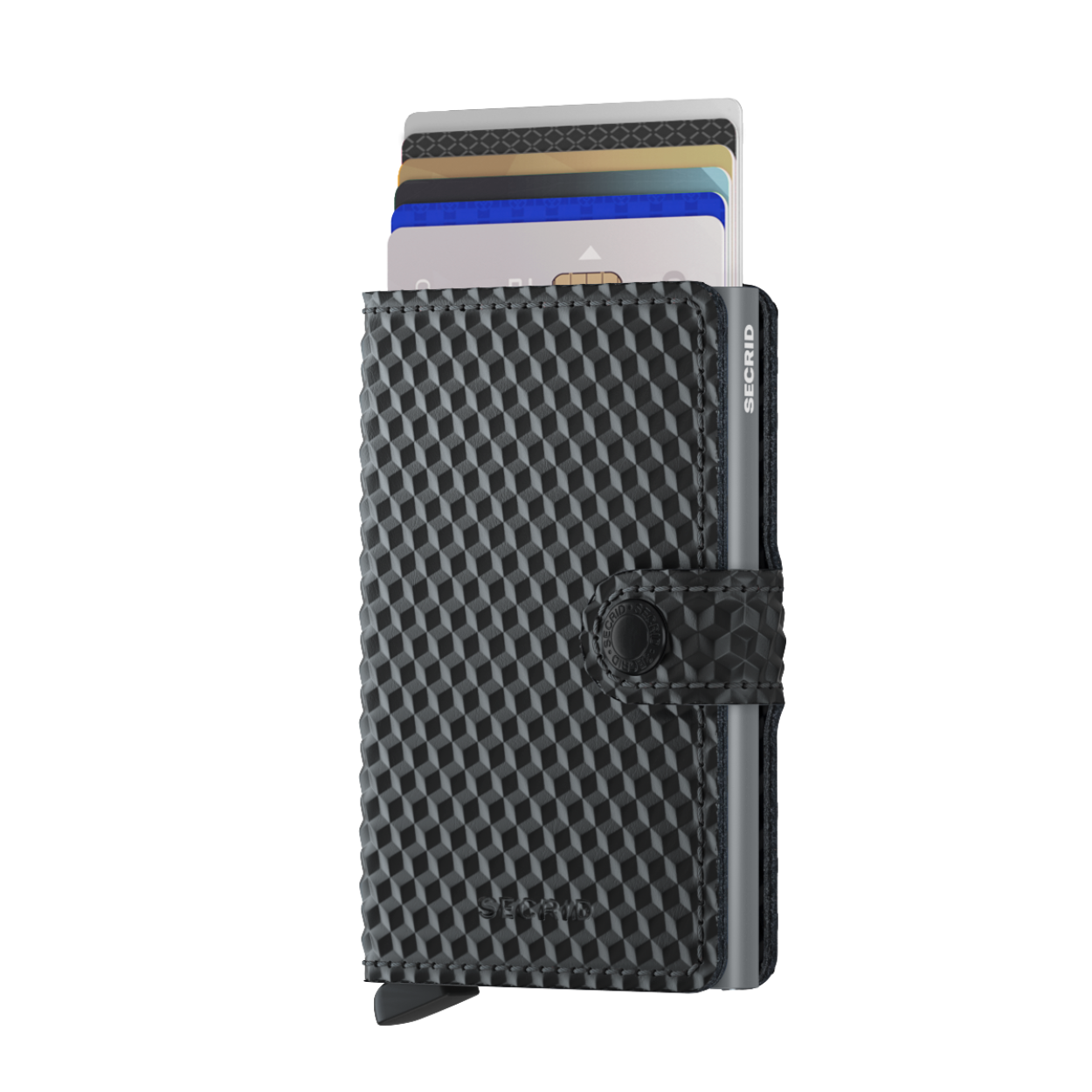 Onze meest iconische wallet en de perfecte allrounder: klein van formaat en verrassend groot in opbergcapaciteit. Met al zijn kleuren en stijlen past de Miniwallet in iedere broekzak.
Het gepatenteerde mechanisme geeft met één simpele beweging toegang tot je kaarten: klaar voor gebruik. De aluminium behuizing beschermt kaarten tegen buigen, breken en ongewenste draadloze communicatie.
Draagt 4 verdikte of 6 platte kaarten 4 extra kaarten Bankbiljetten Visitekaartjes Bonnetjes Afmetingen en gewicht 65 x 102 x 21 mm