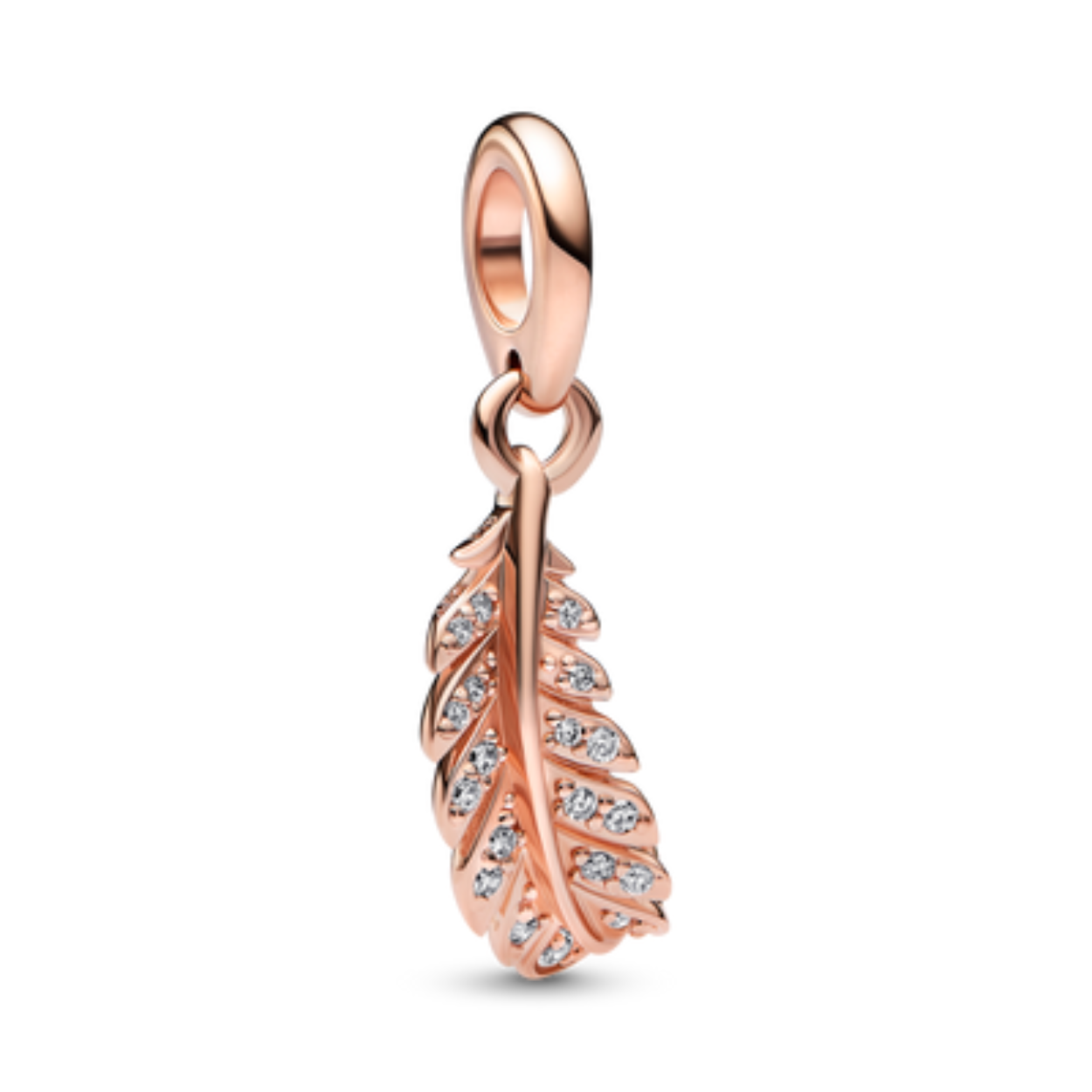 Pandora Hanger Feather dangle rose  gold plated