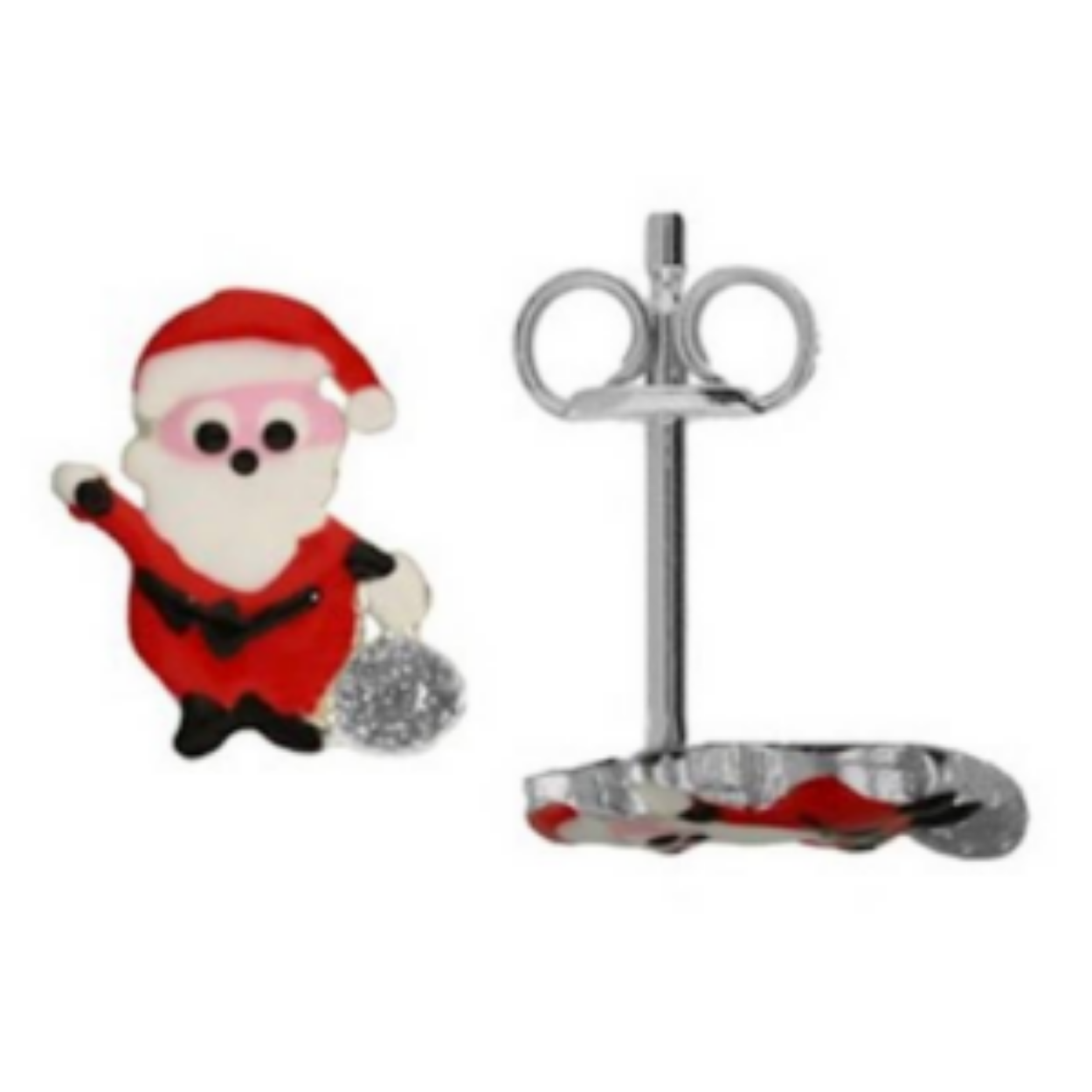 Zilveren Oorknopjes Kerstman