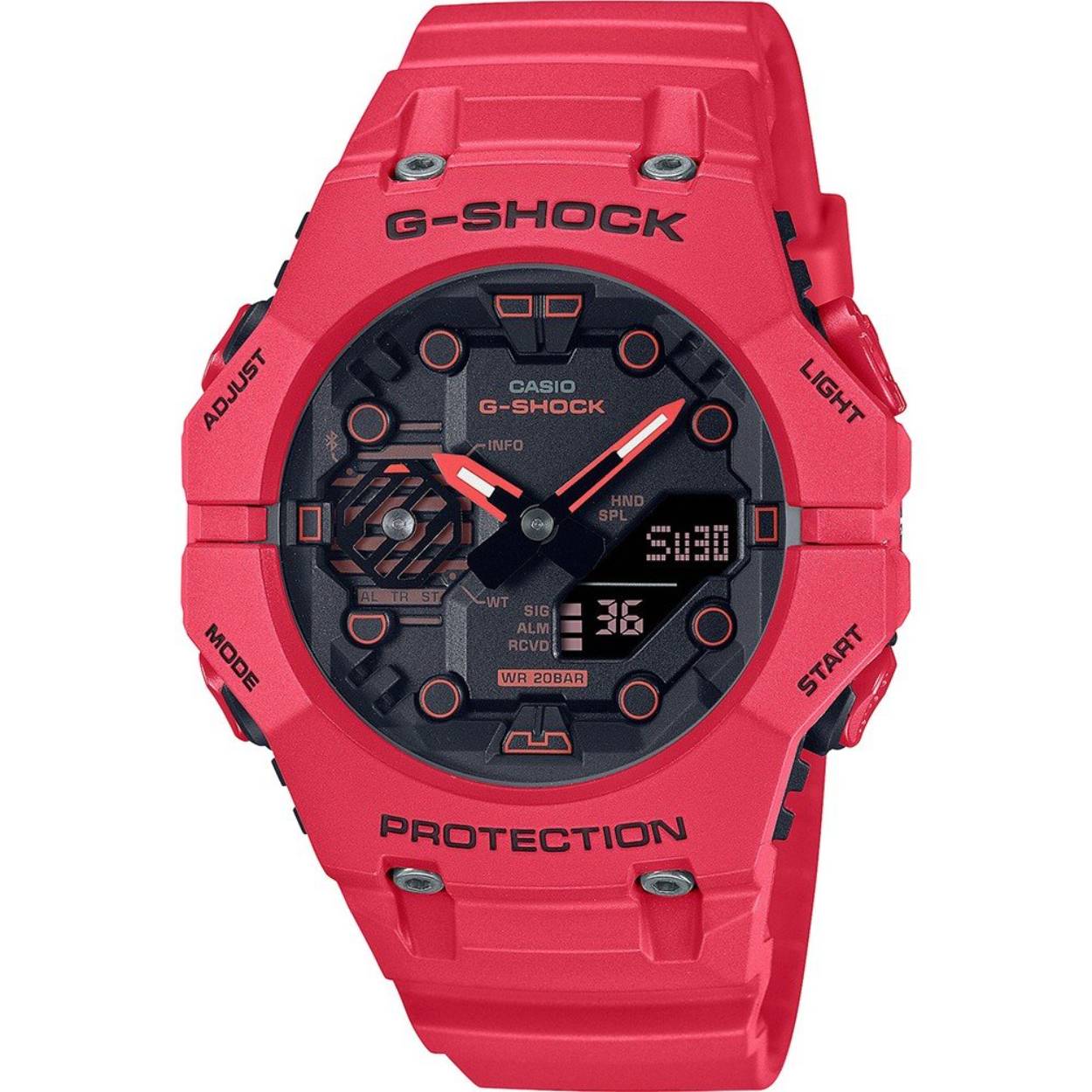 Dit G-Shock horloge heeft een Fibre-reinforced Resin kast met een diameter van 45 mm en is voorzien van een Kunststof band. In de kast bevindt zich een Casio kwaliteitsuurwerk en is afgewerkt met Mineraalglas.

Het horloge is 20ATM. Dit betekent dat het horloge geschikt is voor diepzeeduiken. Verder wordt het horloge geleverd met 2 jaar garantie.
