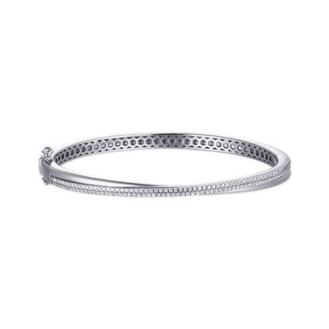 Zilveren bangle met zirkonia