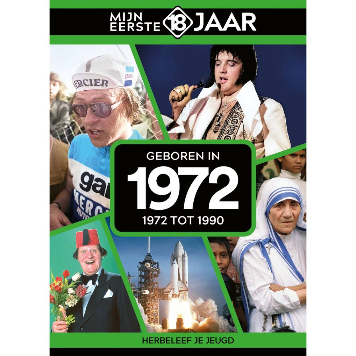 MIJN EERSTE 18 JAAR; GEBOREN IN 1972 De jaren van 1972 tot 1990 Mijn Eerste 18 Jaar is hét boek vol met ‘oh ja!’-momenten. Droom weg bij alle hoogtepunten uit jouw jeugd. Zo beleef je de meest spraakmakende momenten uit de eerste 18 jaar van jouw leven opnieuw. Aan welke hits, films en tv-programma’s heb je mooie herinneringen? Hoe was de mode toen, het straatbeeld en de rages? Welke sporthelden zijn je bijgebleven? En wat was het nieuws waar iedereen het over had? Mijn Eerste 18 Jaar staat boordevol jeugdsentiment. Met maar liefst 182 pagina’s aan kleurrijke foto’s, anekdotes en iconische beelden uit jouw jonge jaren. Ook hebben we per jaar de grootste hits voor je verzameld. Scan de code en beluister jouw hits. Begin met bladeren en herbeleef je jeugd!