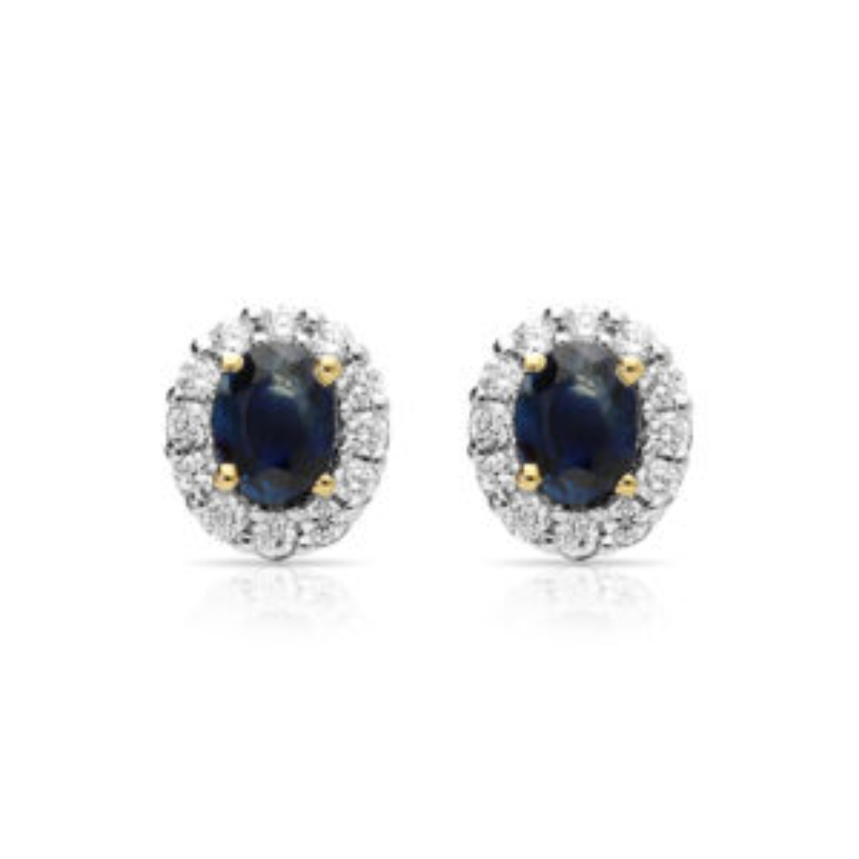 GGD oorknoppen diamant en saffier
