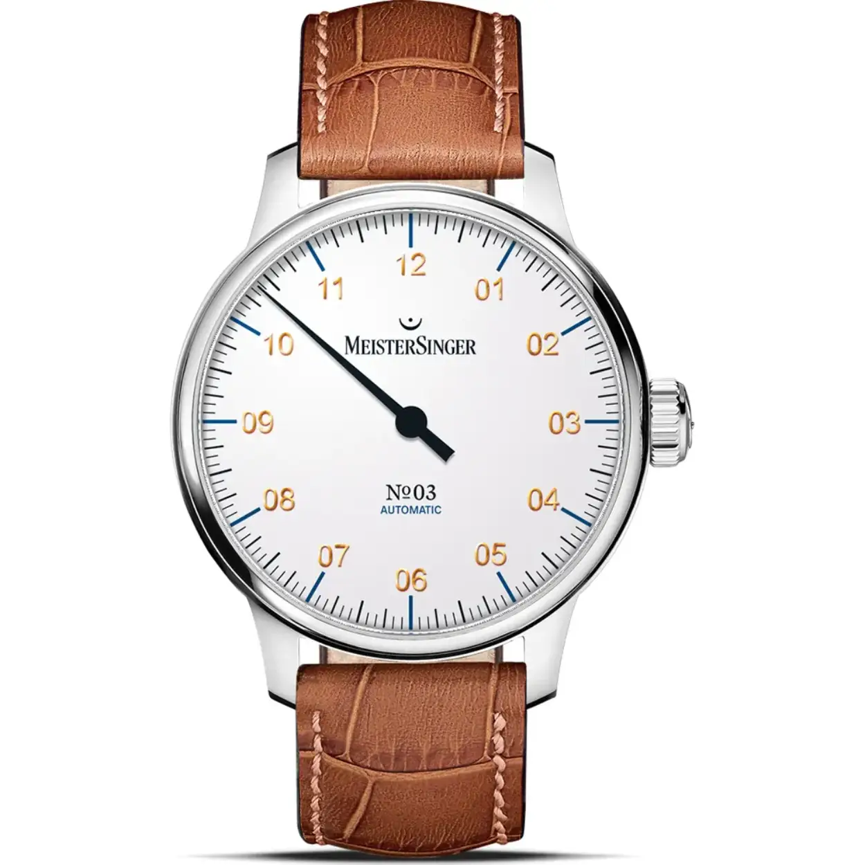 Staal horloge met lederen band