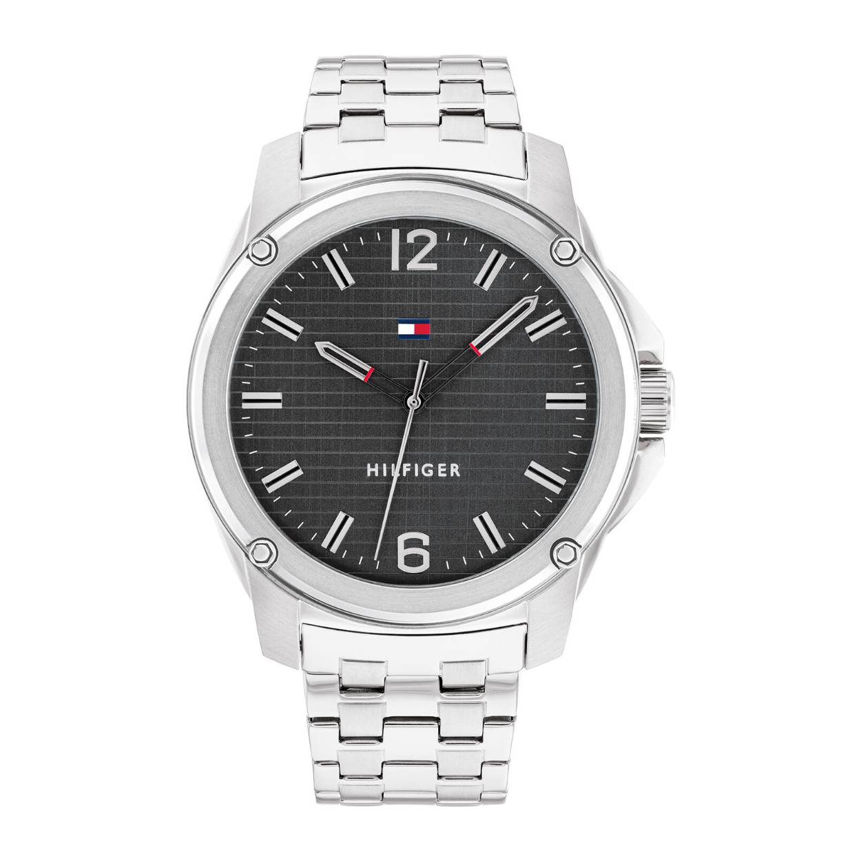 Dit Tommy Hilfiger horloge heeft een roestvrijstaal kast met een diameter van 44mm en is voorzien van een metaal band. In de kast bevindt zich een kwaliteitsuurwerk en is afgewerkt met mineraalglas. Het horloge is 5ATM. Dit betekent dat het horloge geschikt is voor douchen. Verder wordt het horloge geleverd met 2 jaar wereldwijde garantie.

