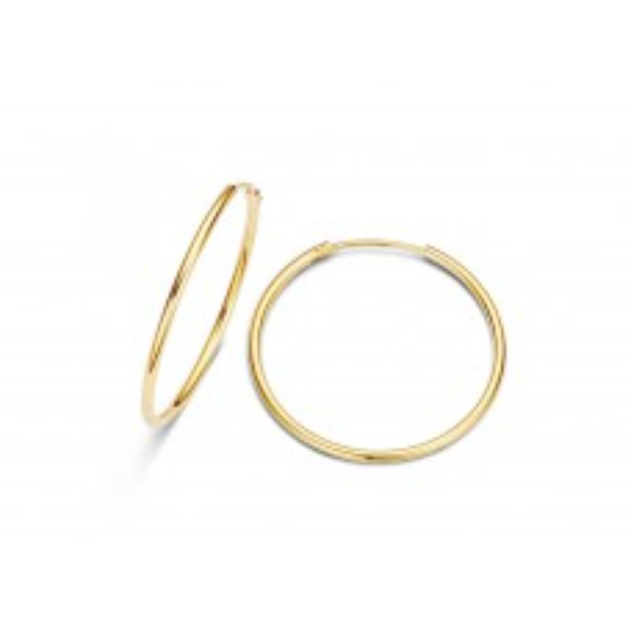 Wit gouden oorringen met buissluiting
13 mm diameter