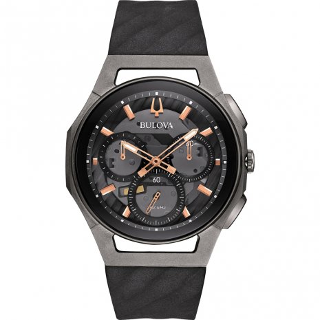 Dit Bulova horloge heeft een kleur coating op de roestvrijstalen kast met een diameter van 44mm en is voorzien van een rubberen band. In de kast bevindt zich een kwaliteitsuurwerk en is afgewerkt met glas.

Het horloge is 3ATM. Dit betekent dat het horloge spatwaterdicht is. Verder wordt het horloge geleverd met 2 jaar wereldwijde garantie.