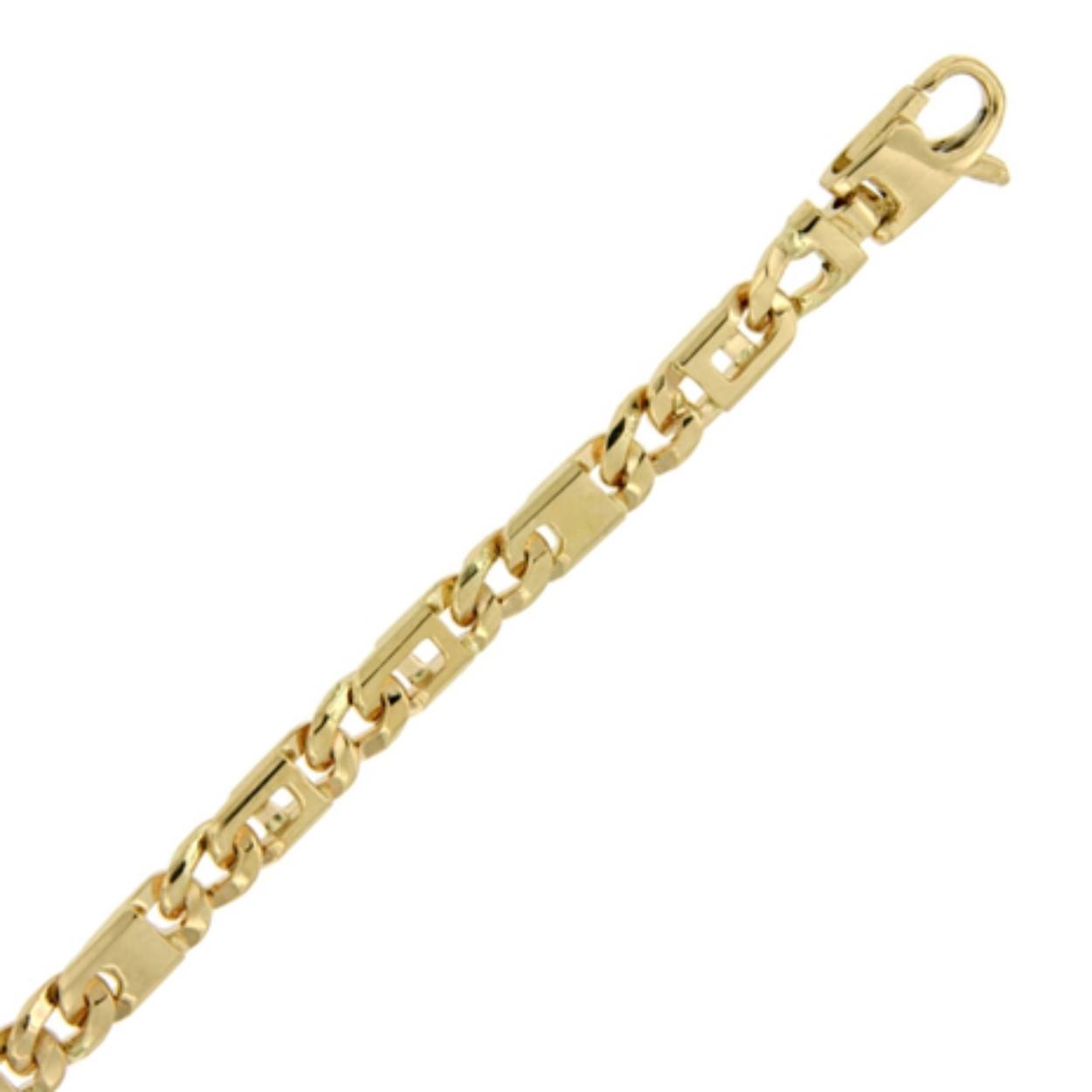 14 karaats geelgouden massieve schakelarmband 21 cm / 5.5 mm