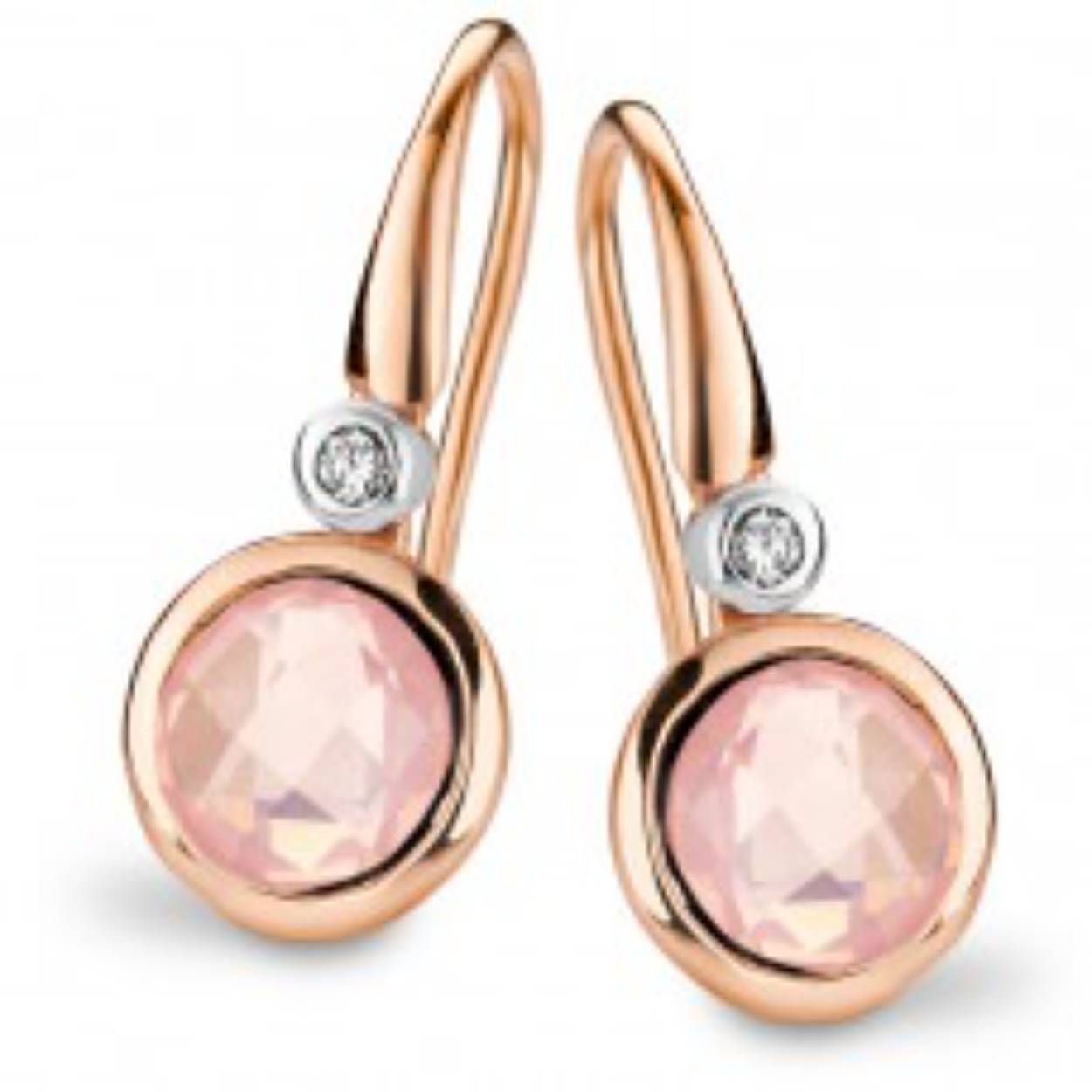 You & Me Oorslingers goud 18k Roze Kwarts