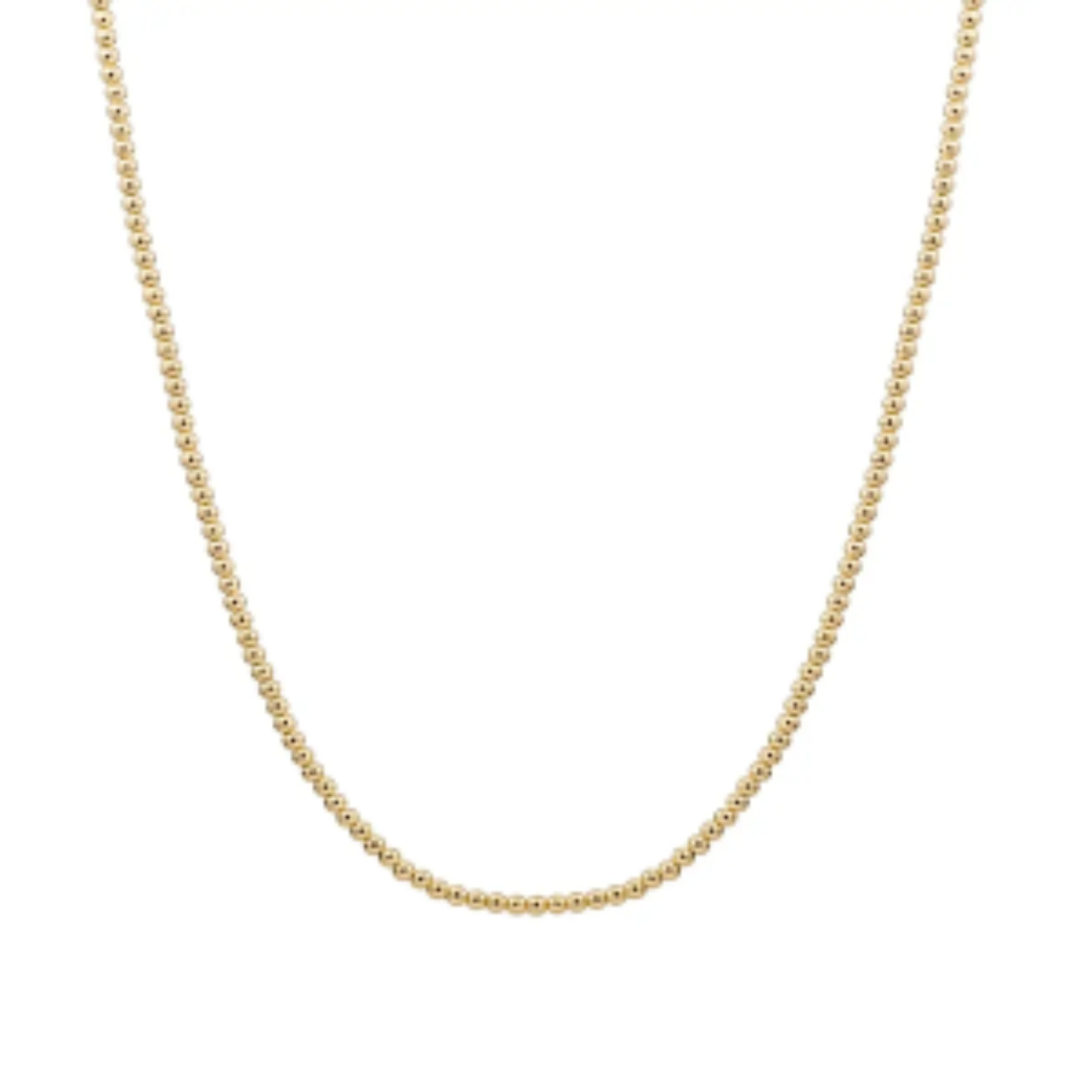 Sparkling Jewels - 2mm Gold, zilver verguld 42/44cm, Deaded Necklace - NLK-G-2MM
