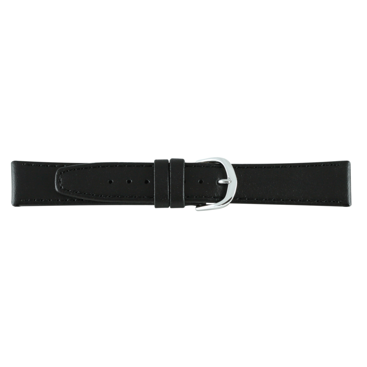 Horlogeband zwart leer