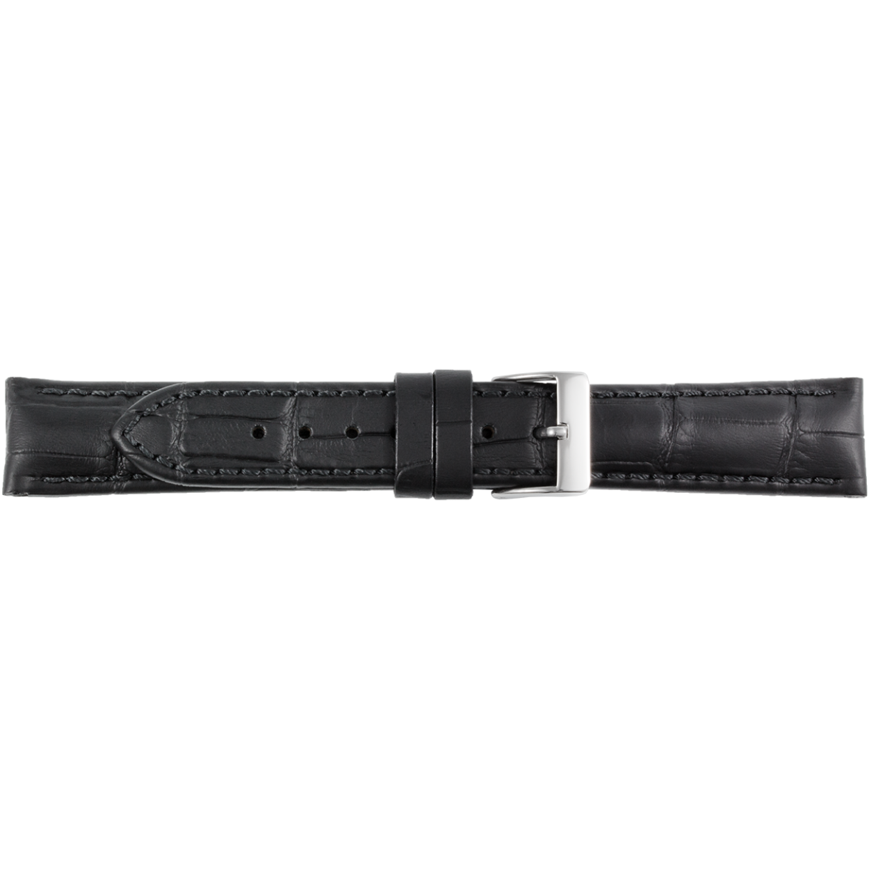 horlogeband zwart krokoprint 12mm
