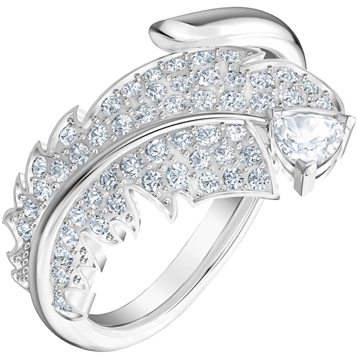 Schitterende ring in de vorm van een veer gewikkeld om uw vinger. Alhoewel de ring kan worden verbogen om te passen aan een iets grotere ringmaat dan vermeld, vervalt hierbij wel de garantie op de stenen en plating. Houdt u hier alstublieft rekening, laat u desnoods door ons adviseren omtrent uw ringmaat bij ons in de winkel.