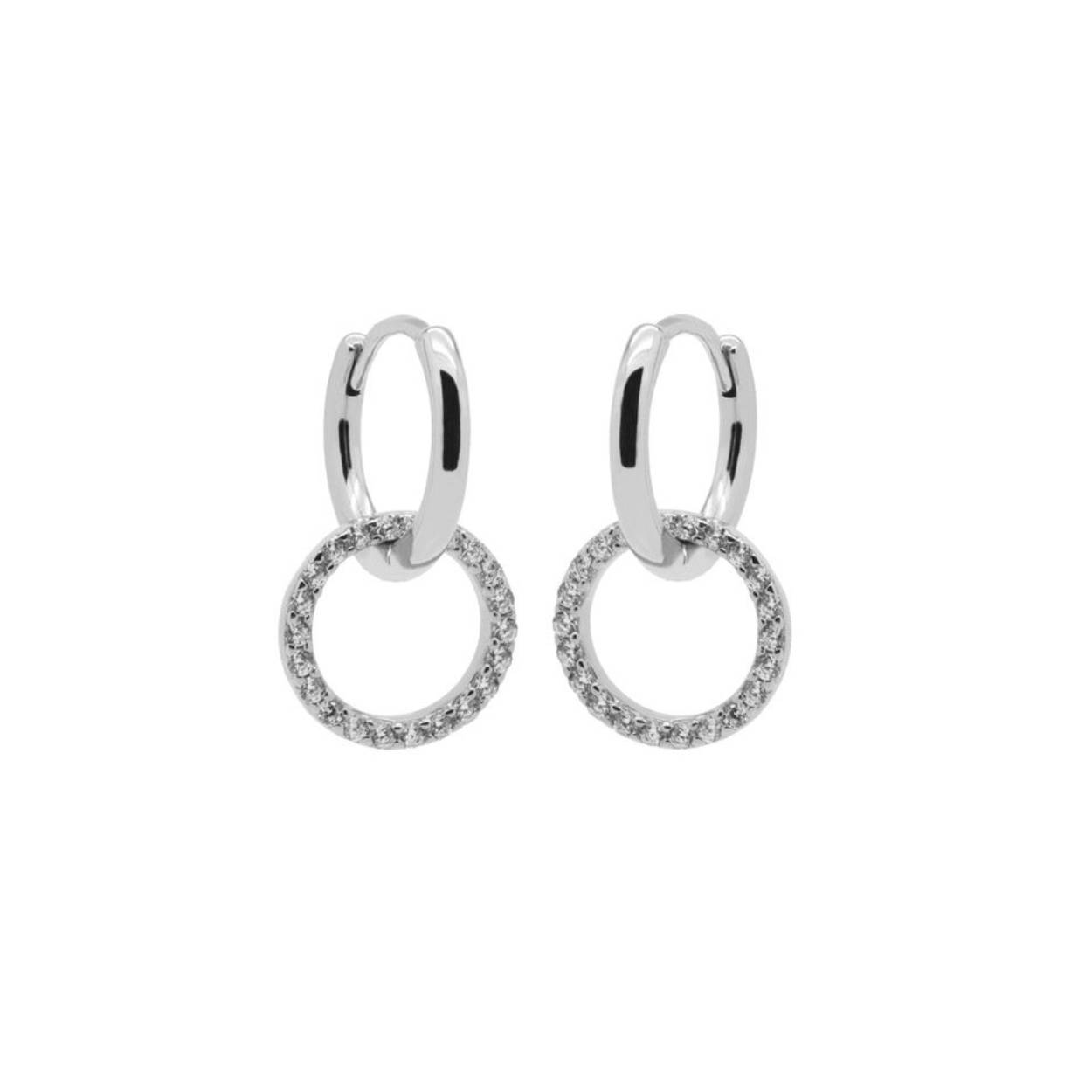 Karma Hinged Hoops Double Hoop Zirconia Silver