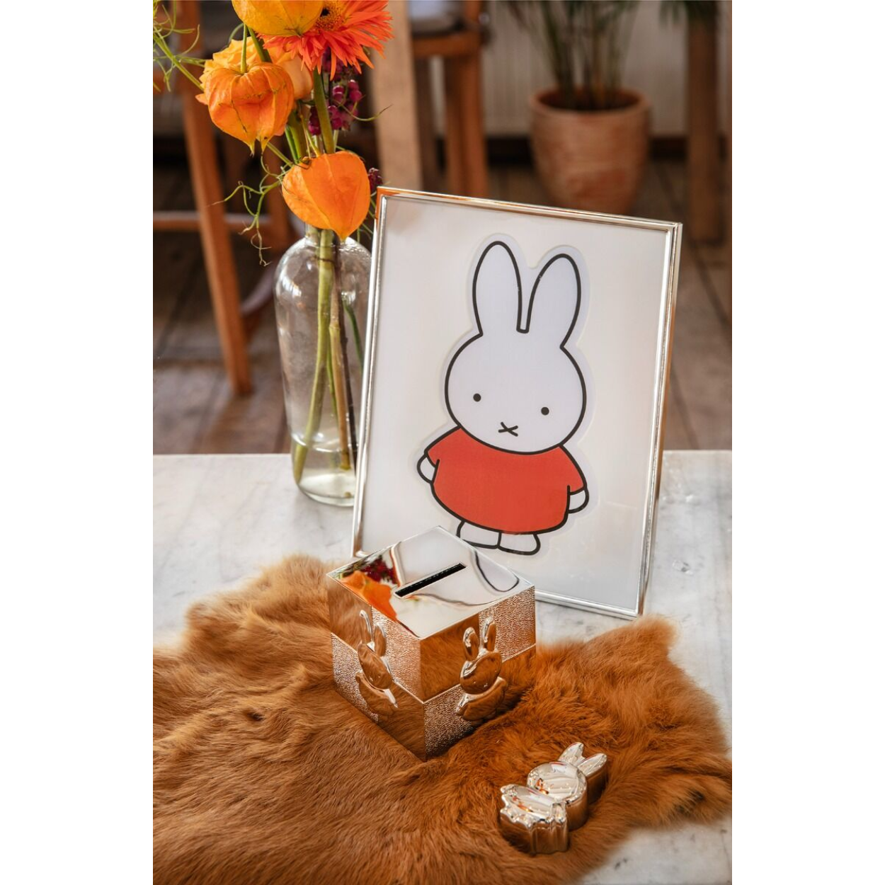 Fotolijst nijntje passepartout 15x20cm verzilverd gelakt