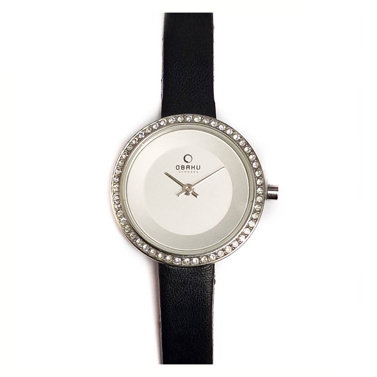 V146LCIRBH1  Obaku dph rond wit zirk lunet leren band 