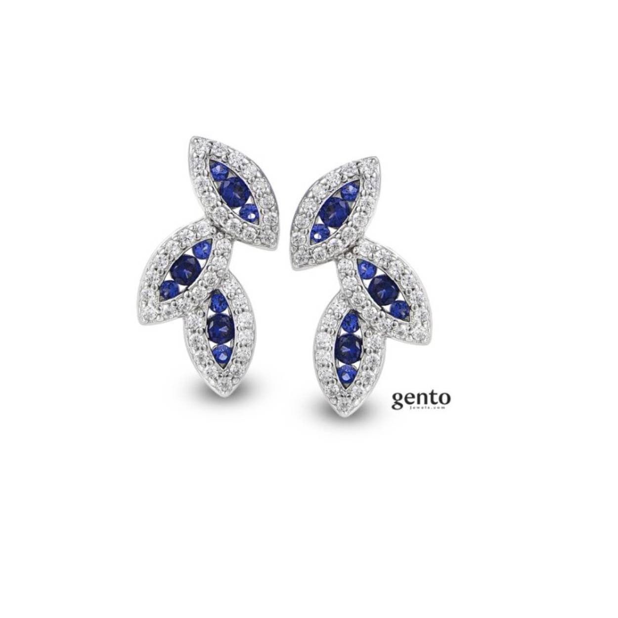 Oorbellen zilver gento jewels zirconium