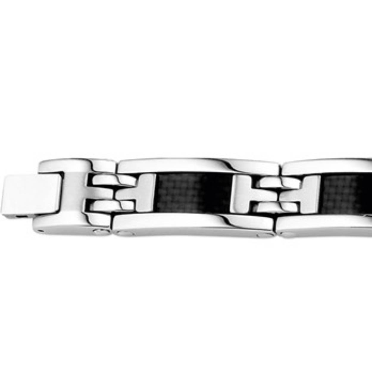 staal armband  met carbon schakels