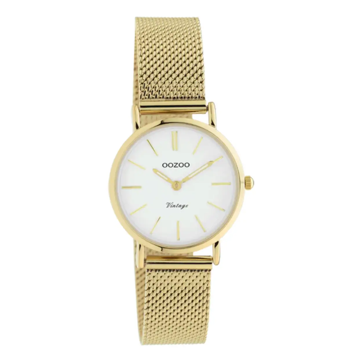Gold OOZOO watch with gold metal mesh bracelet - C20231
