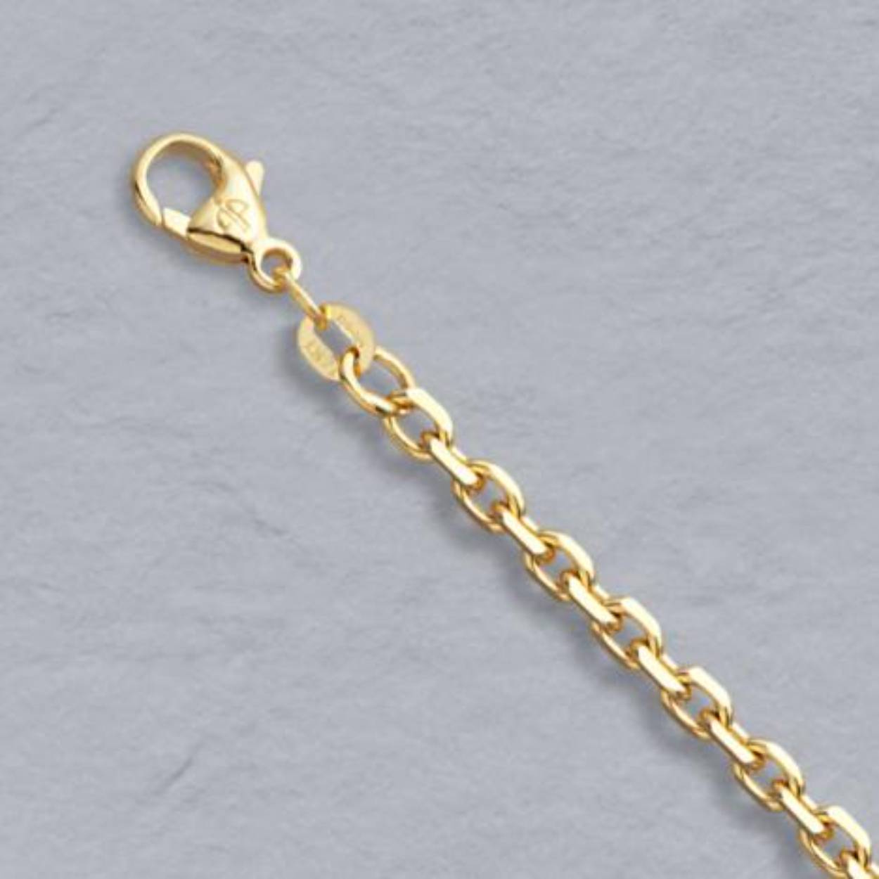 geelgoud geslepen anker collier op 55 cm lengte