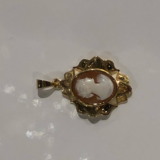 14k gouden Camee hanger