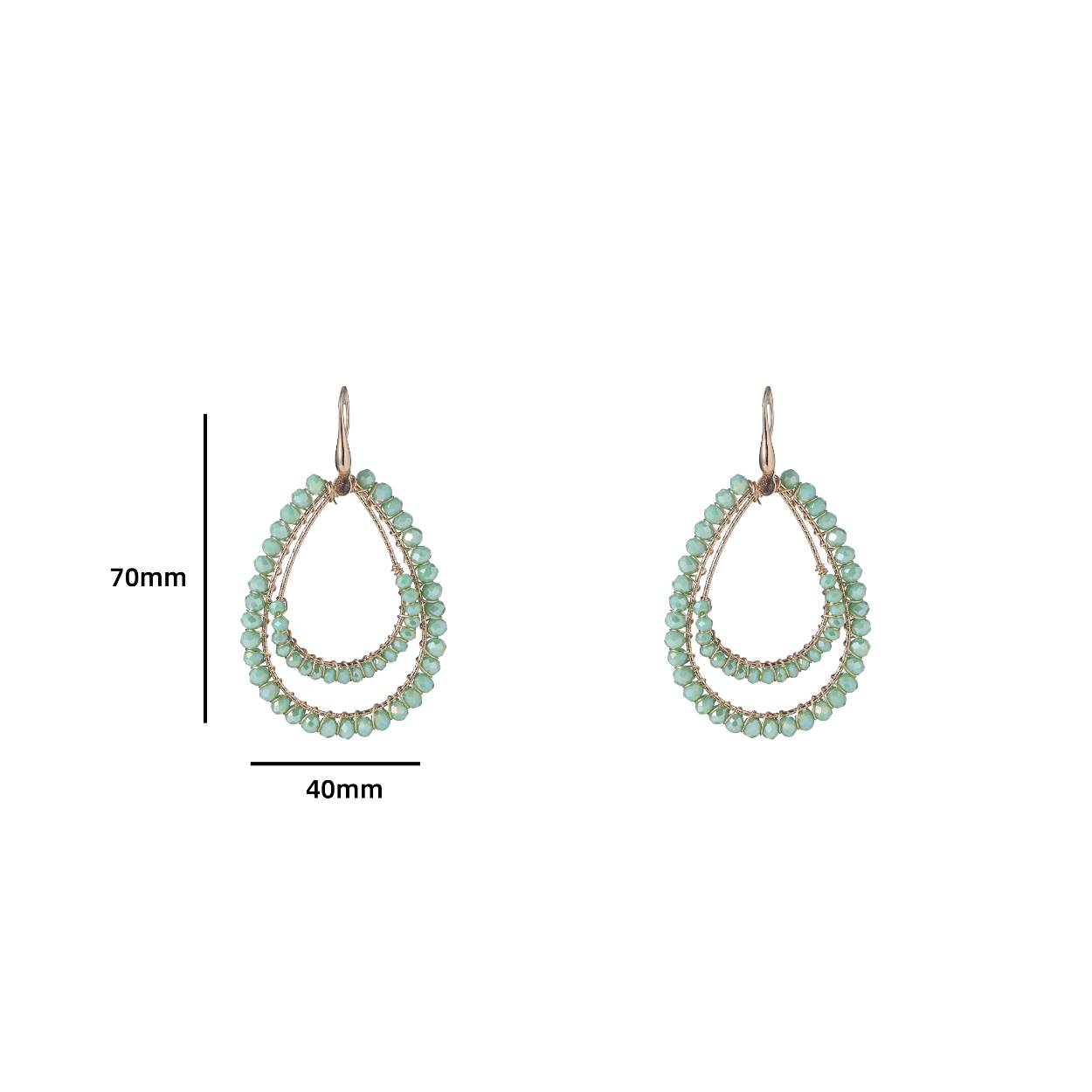 2 Line Beads Drop - 14K + Mint
E3505-10