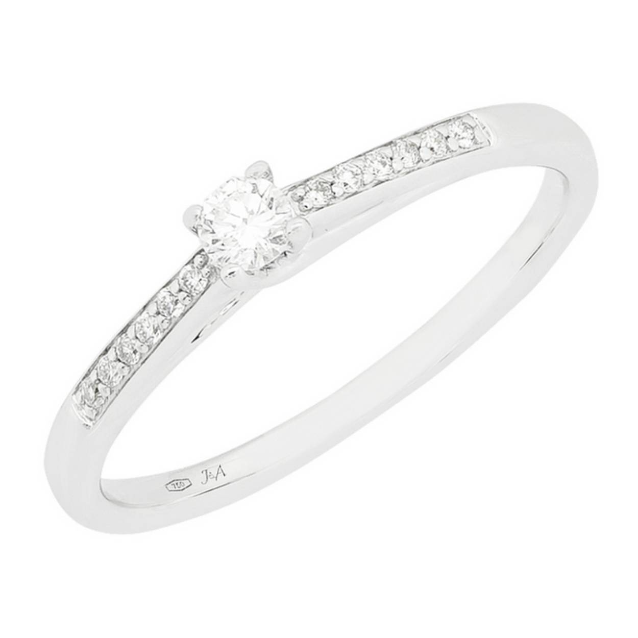 Verlovingsring wit goud 18kt met diamanten