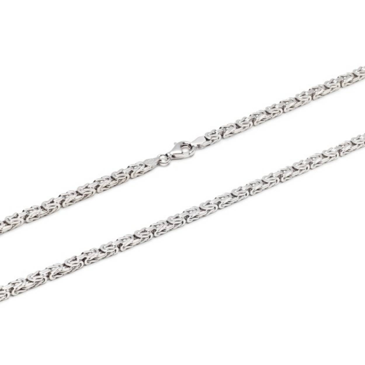 Byzantijnse ketting zilver 3,5 mm en 50 cm - 65 cm - gerhodineerd
