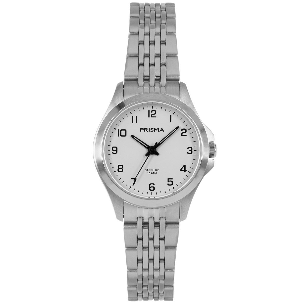 Prisma dames P.1550 horloge edelstaal saffierglas 10 ATM

Algemeen
Artikelnummer: P.1550
Geslacht: dames
Uurwerk: Miyota (2035 / 2030)
Lichtfunctie: glow in the dark (Wijzers)
Waterbestendigheid: 10 ATM/BAR