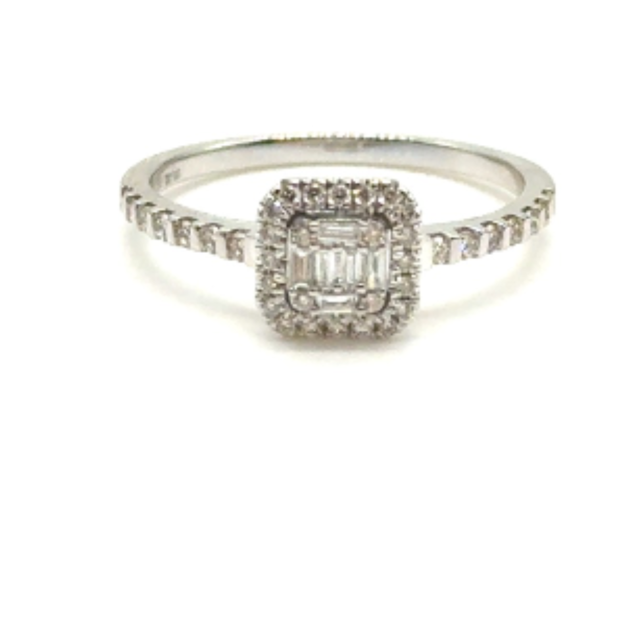 14k witgouden diamanten ring. natuur diamanten zijn totaal 0.30 caraat met een tw/si helderheid. 