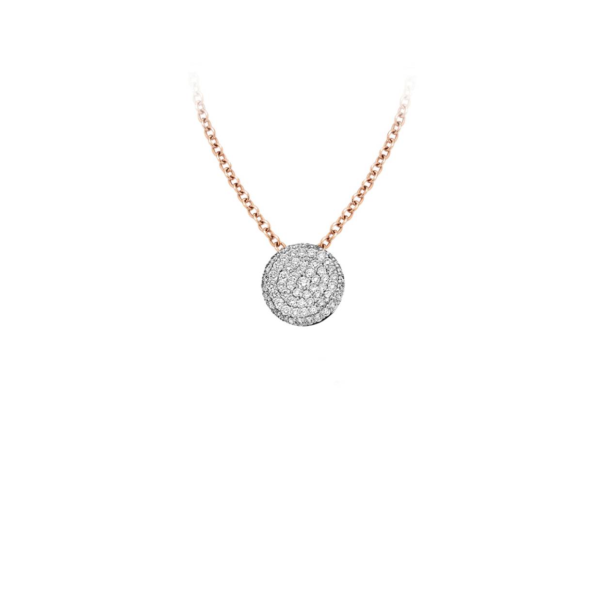 Deze Mini Waves collier is vervaardigd in 18-karaats roségoud en afgewerkt met witte diamanten 0.28ct

