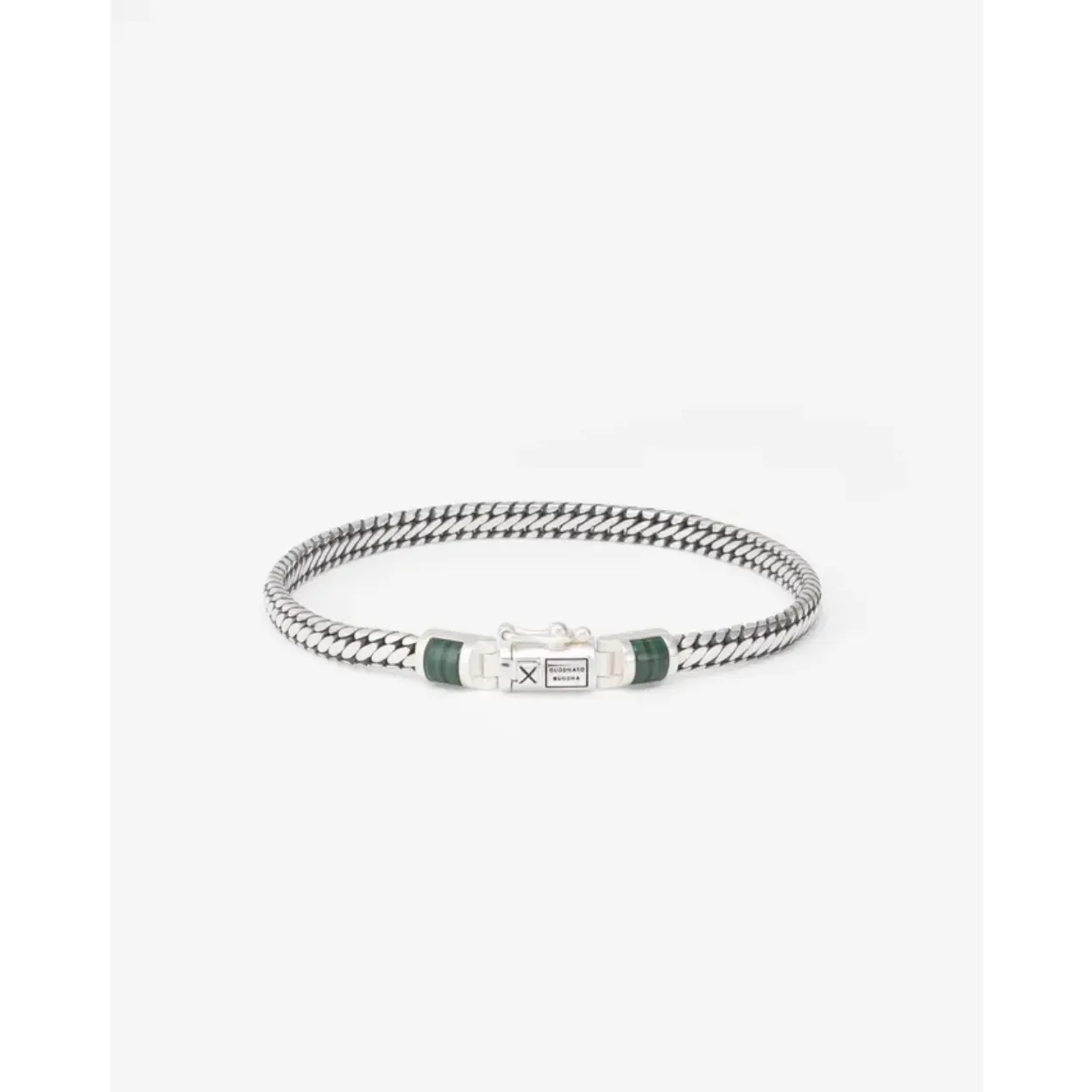J101MA D - Ben Mini Gemstone Armband Zilver Malachite
