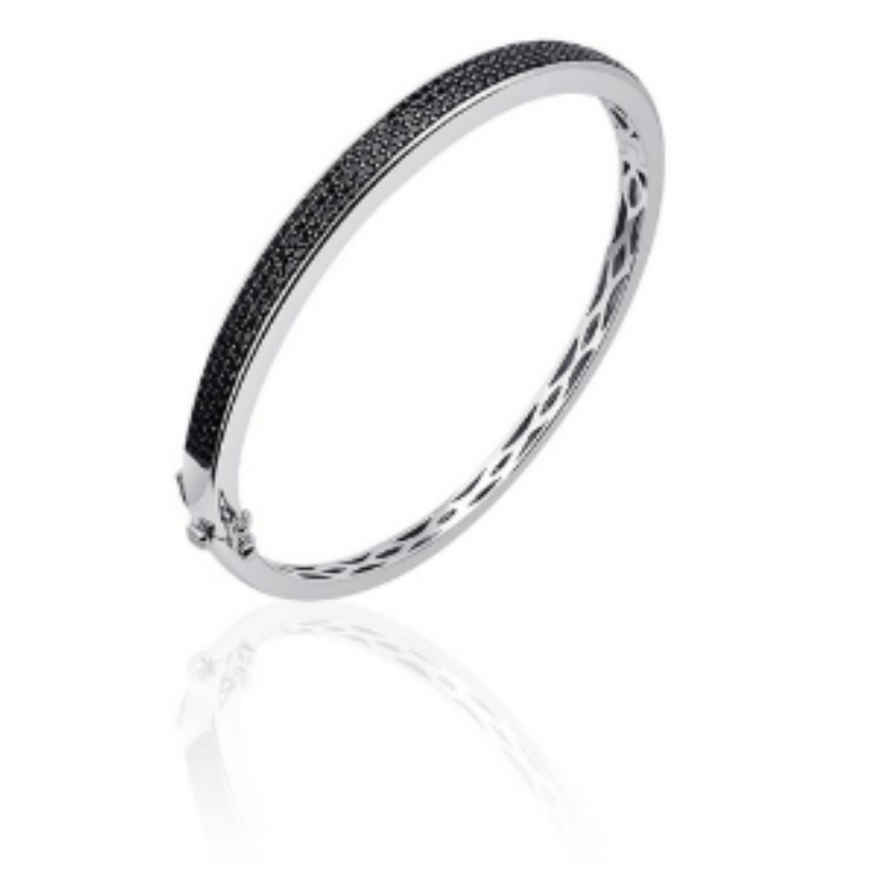 Zilveren bangle met zirkonia zwar
