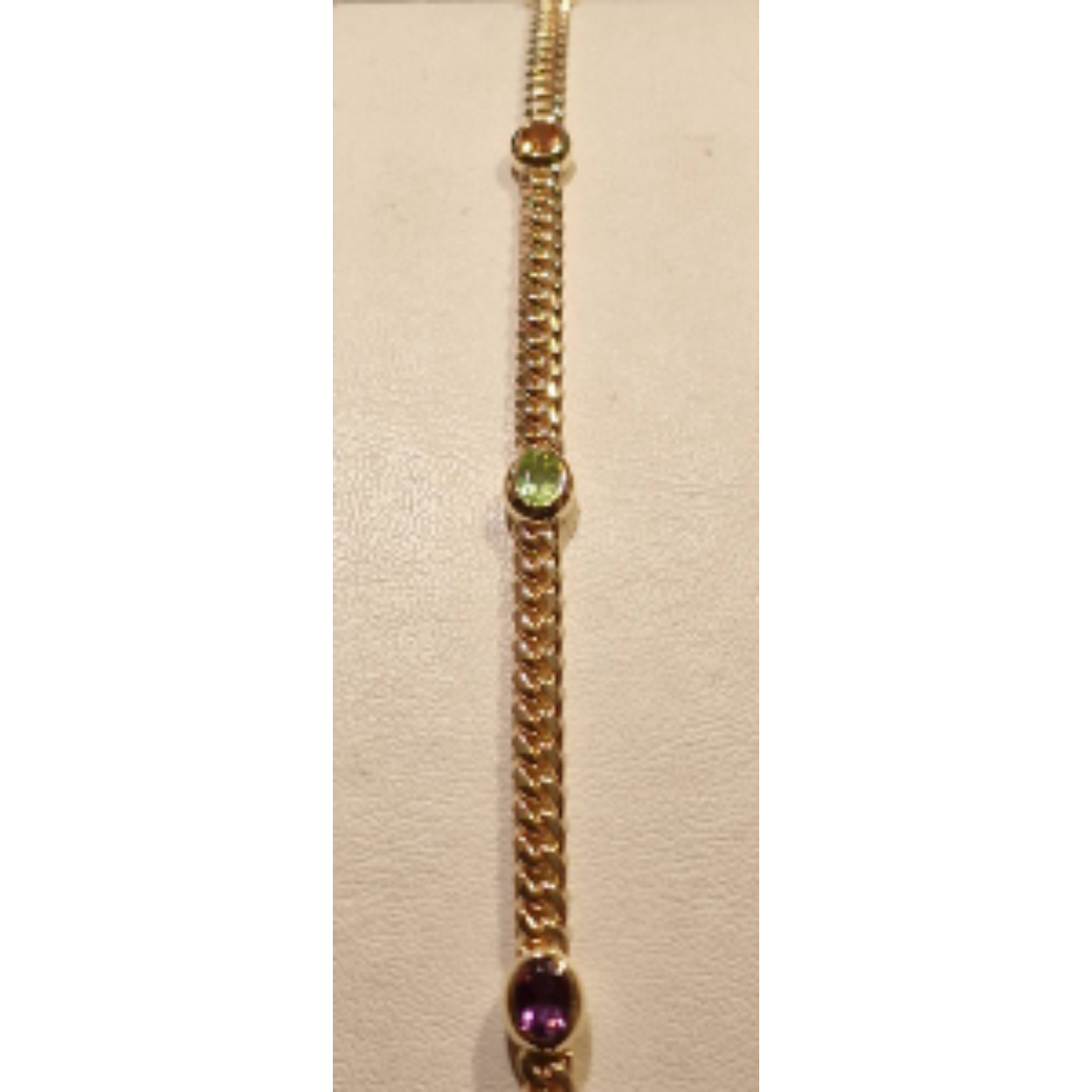 Maxima armband met 6 x 4 mm Amethist,Peridot,Citrien en Blauw Topaas