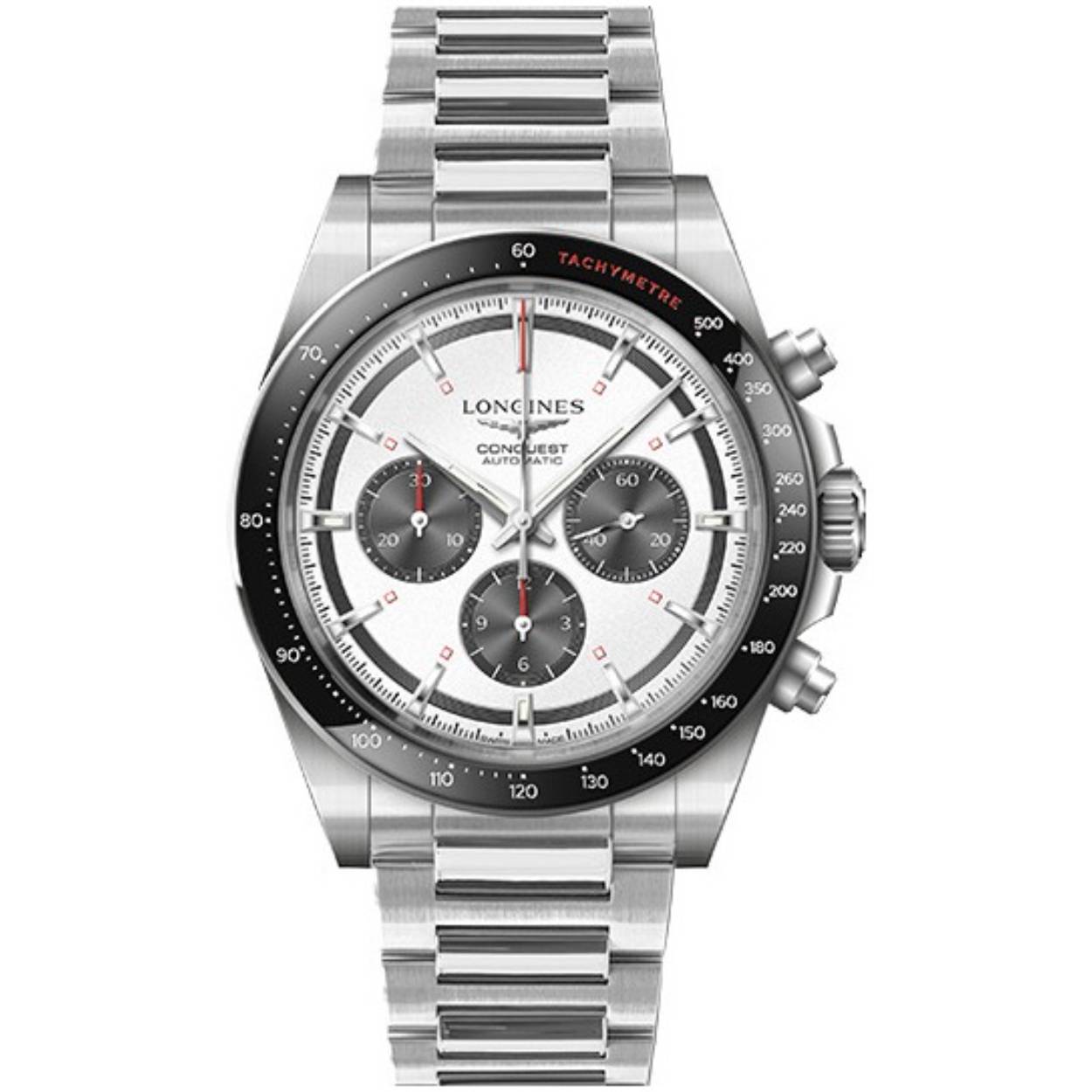 De Longines Conquest L38354726 is een elegante en sportieve horloge met een chronograaf functie, dat waterbestendig is tot 300 meter. Het horloge heeft een roestvrijstalen band en een zilver matte  wijzerplaat met 
datumweergave. Draag deze stijlvolle horloge bij zowel formele als informele gelegenheden voor een sophisticated look. Met zijn tijdloze design en functionaliteit, is de Longines Conquest een aanwinst voor 
elke horlogecollectie.