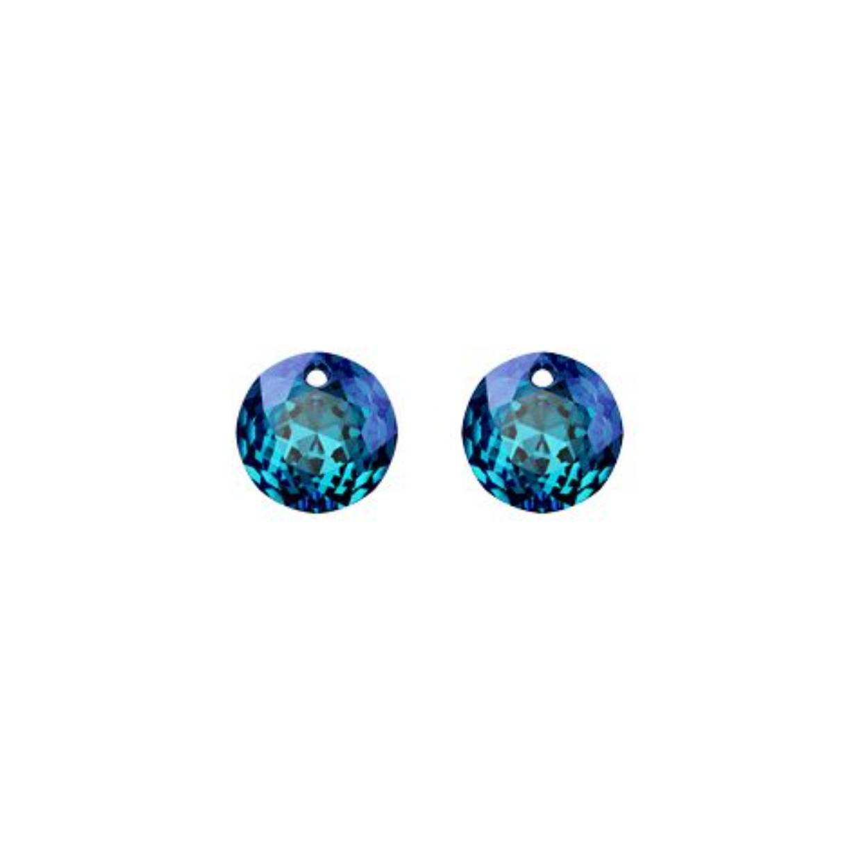 MY iMenso Creoli Carezza Tonda pair of stones "Brillante crystal" "Bermuda Blue" 10mm