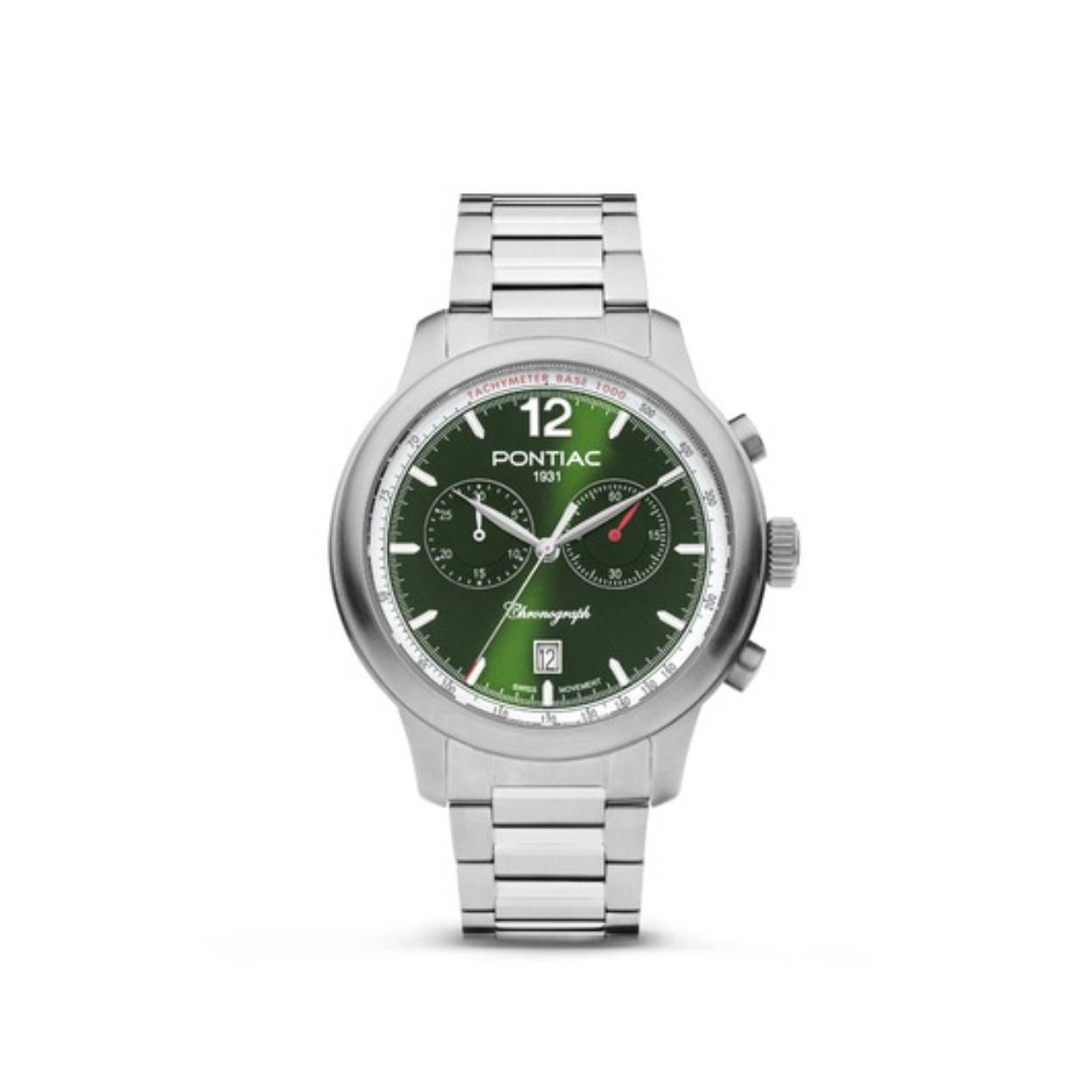 Product: Pontiac horloge P40025

Kenmerken:  
Deze stijlvolle polshorloge beschikt over een behuizing van 43 mm en heeft een zilverkleurige band. De horloge is hypoallergeen en heeft een datumfunctie. Perfect voor dagelijks gebruik, hoewel hij elegant genoeg is voor speciale gelegenheden. 

Draagtip: Combineer met zowel formele als informele outfits voor een tijdloze look.