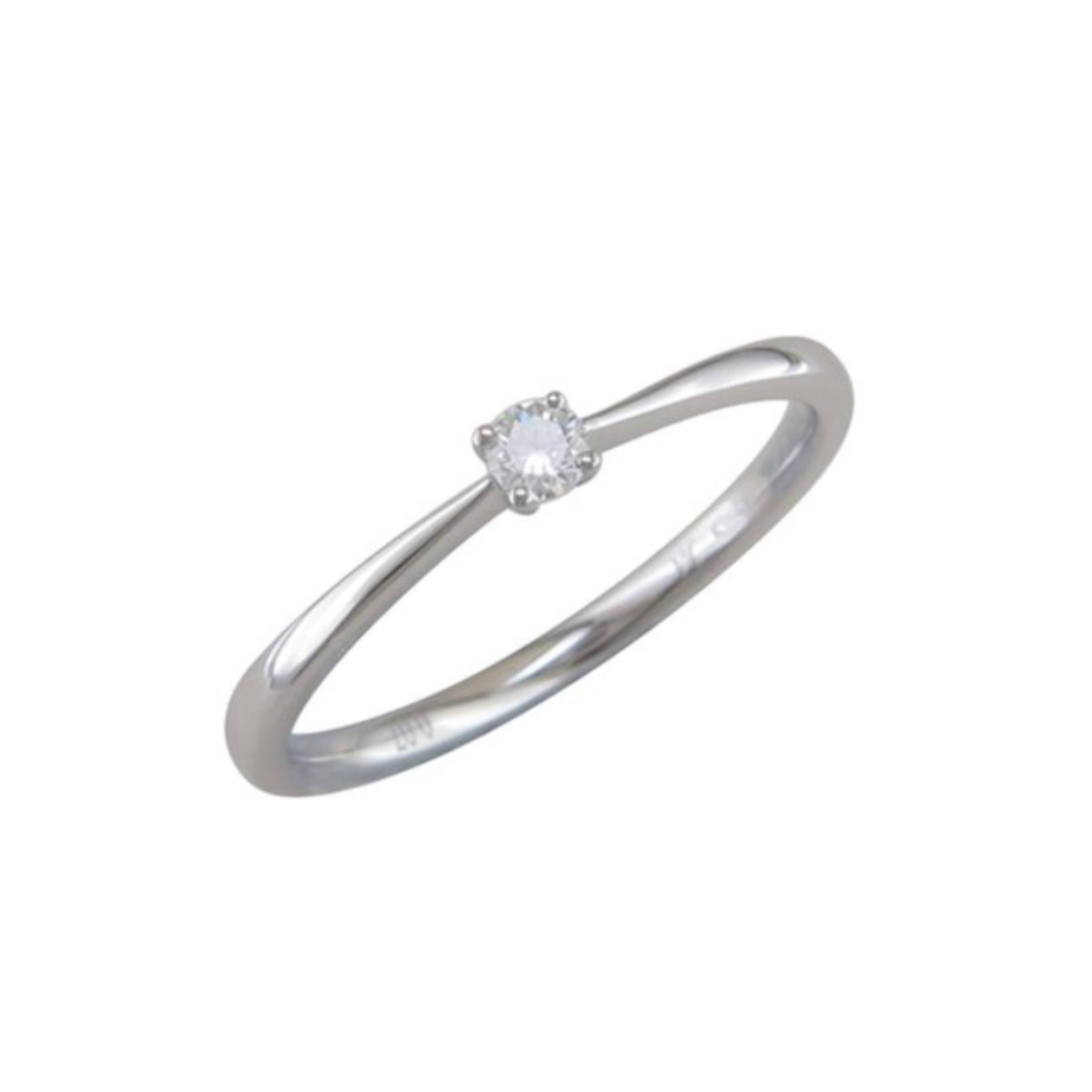 Witgouden ring 18Kt met diamant