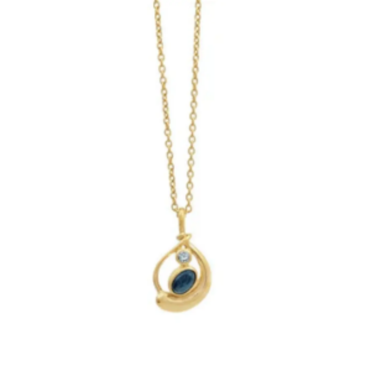ZIlver vergulde collier met topaas
